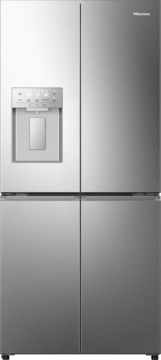 Hisense Freistehend Flügeltürkühlschrank, Inox, 483 l