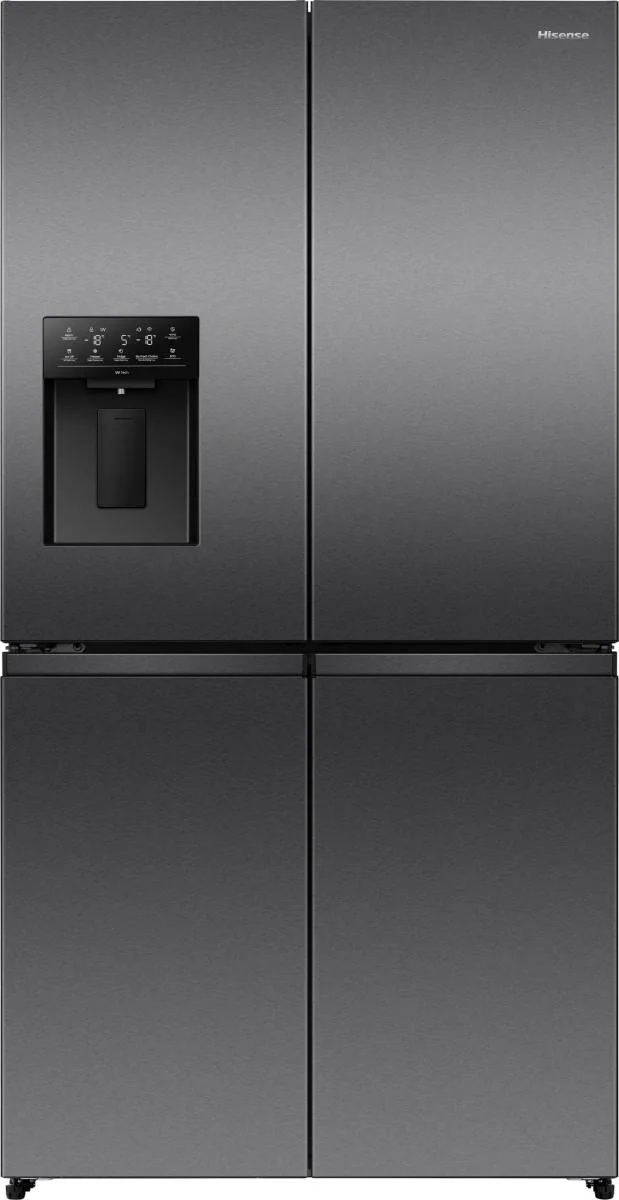 Hisense Freistehend Flügeltürkühlschrank, Black stainless steel, 640 l
