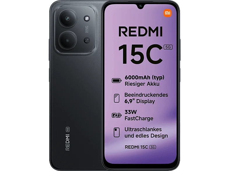 XIAOMI Redmi 15C 5G 128 GB Midnight Black Dual SIM