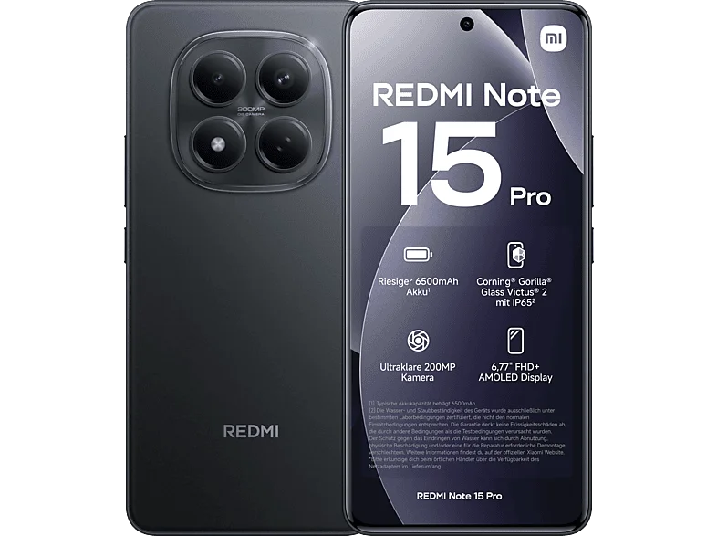 XIAOMI REDMI Note 15 Pro 256 GB Black Dual SIM