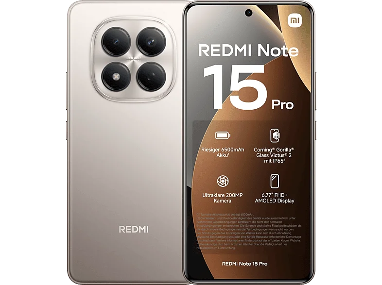 XIAOMI REDMI Note 15 Pro 256 GB Titanium Dual SIM