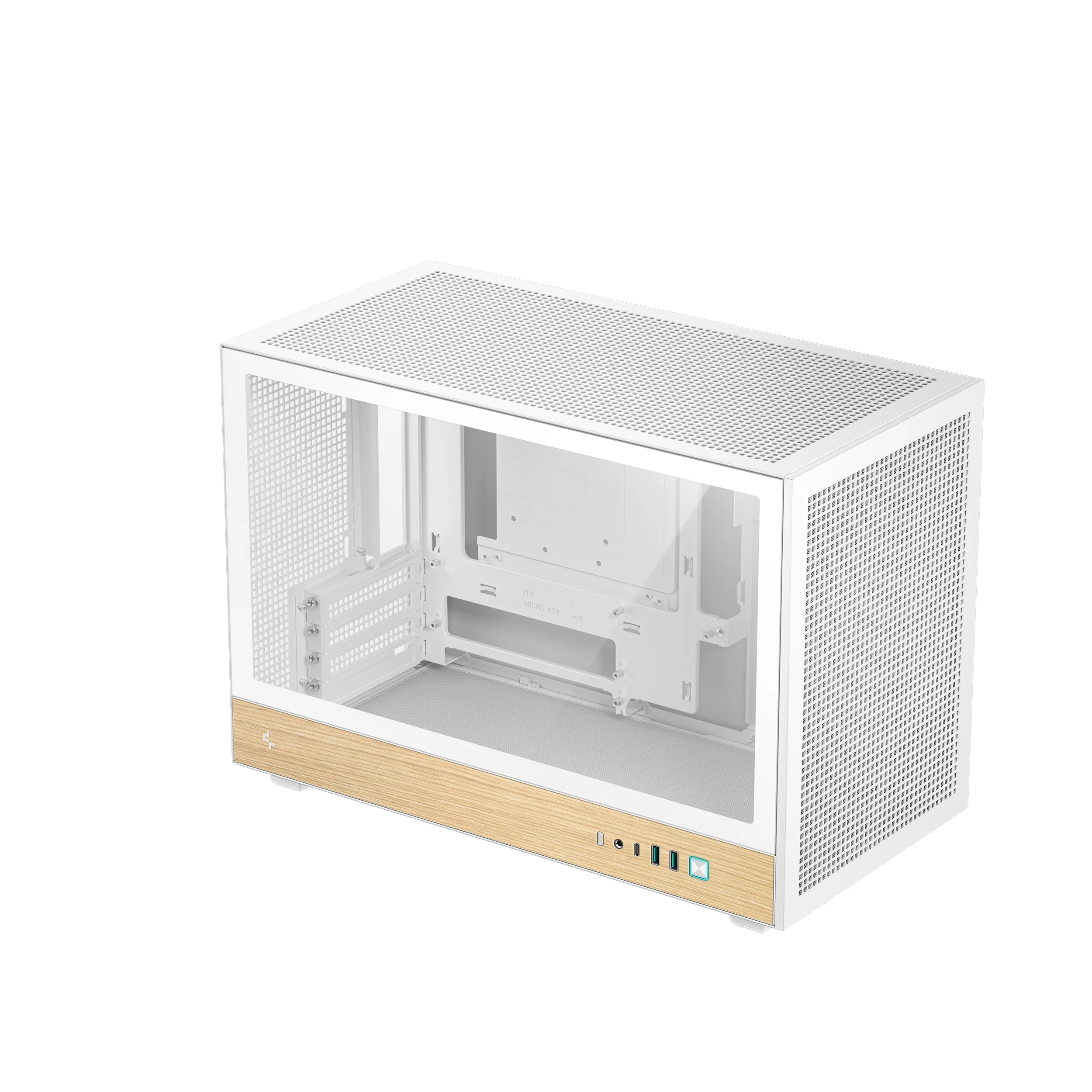 DeepCool CH260 WOOD WH Desktop Weiß, Holz