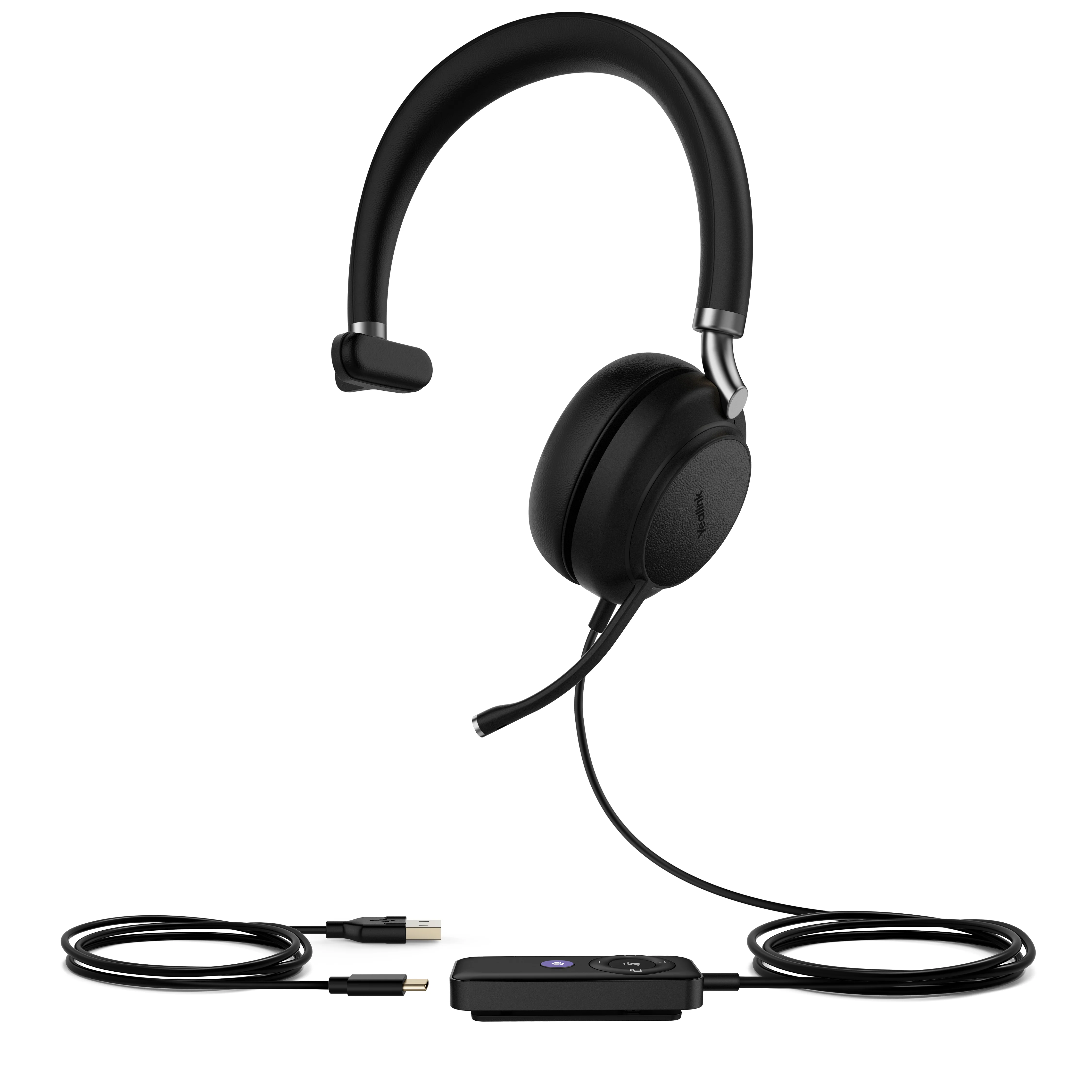 Yealink UH38 Mono Teams Kopfhörer Verkabelt & Kabellos Kopfband Anrufe/Musik USB Typ-C Bluetooth Schwarz