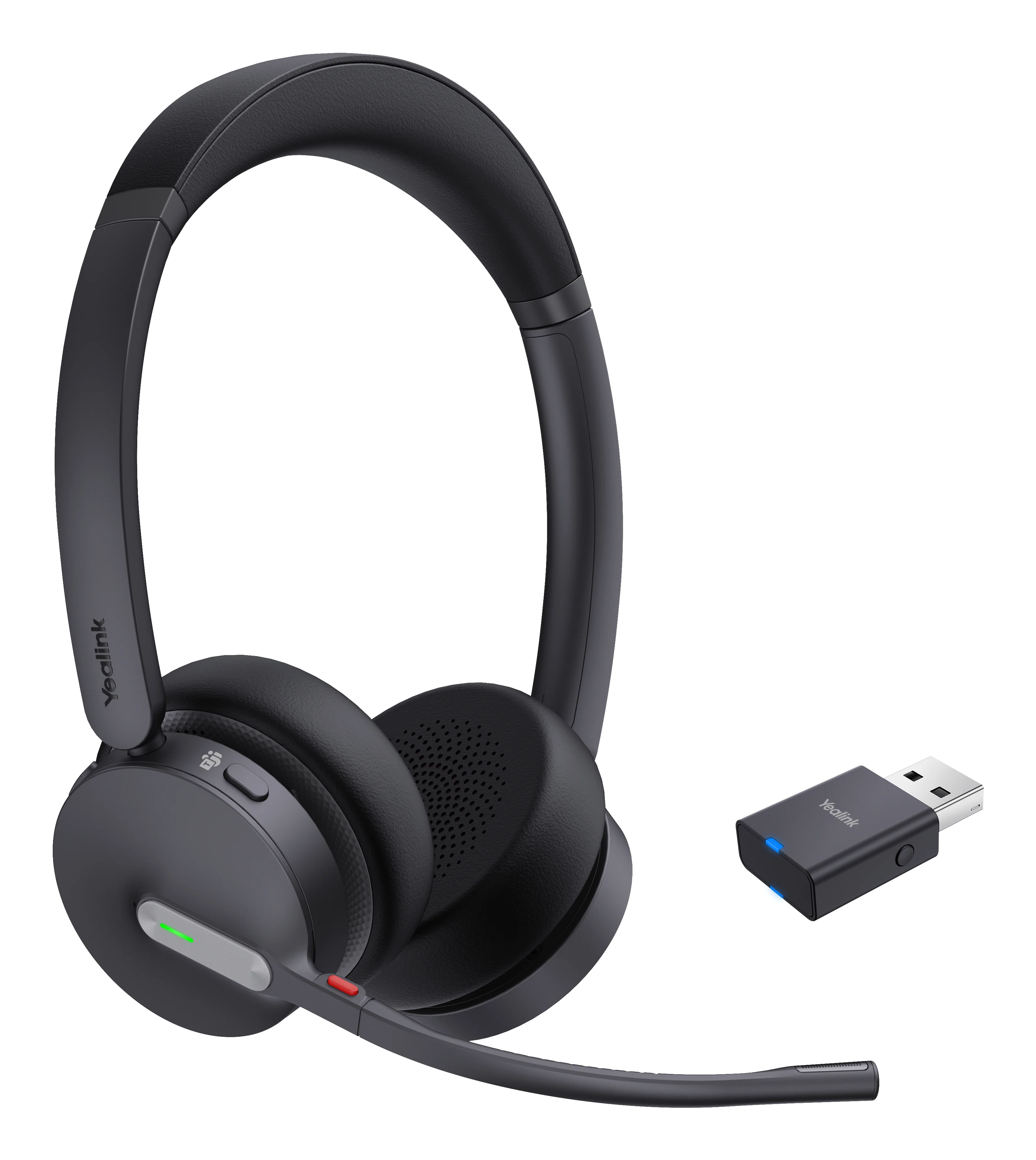 Yealink WH64 Hybrid Dual Teams Kopfhörer Kabellos Kopfband Büro/Callcenter Mikro-USB Bluetooth Schwarz