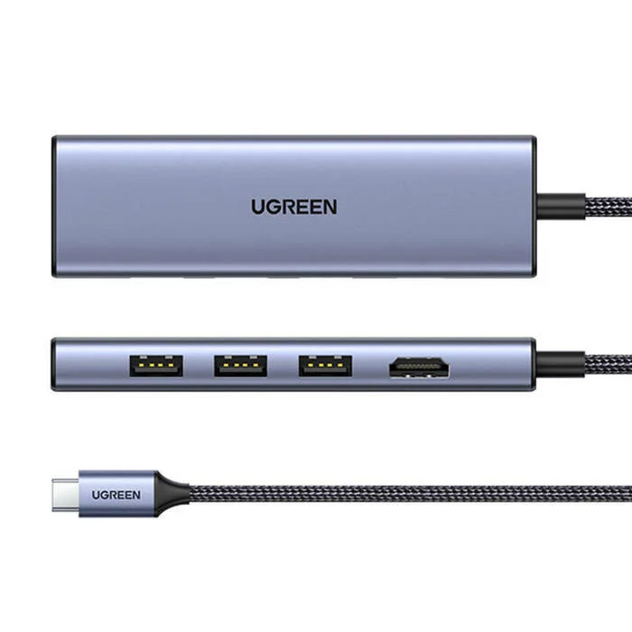 Ugreen 20956A Schnittstellen-Hub USB Typ-C 5000 Mbit/s Silber