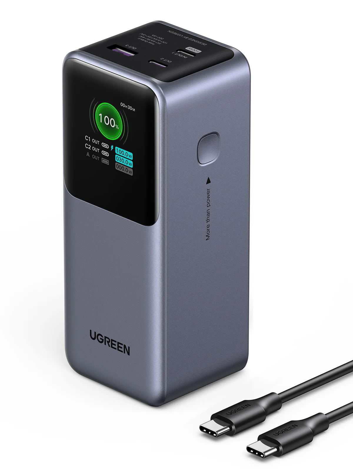Ugreen 20000mAh 130W Fast Charging Powerbank Lithium Grau