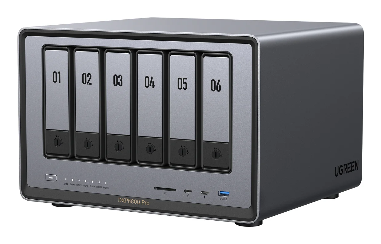 Ugreen DXP6800 Pro NAS Desktop Intel® Core™ i5 8 GB DDR5 Grau, Schwarz