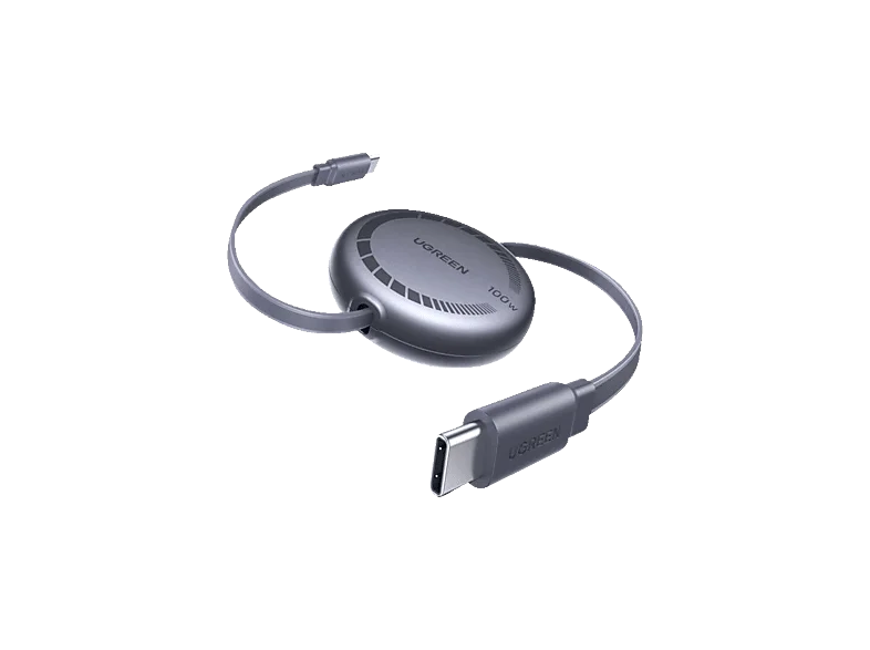 UGREEN Einziehbares USB-C Kabel 100W 1m, Kabel, Grau