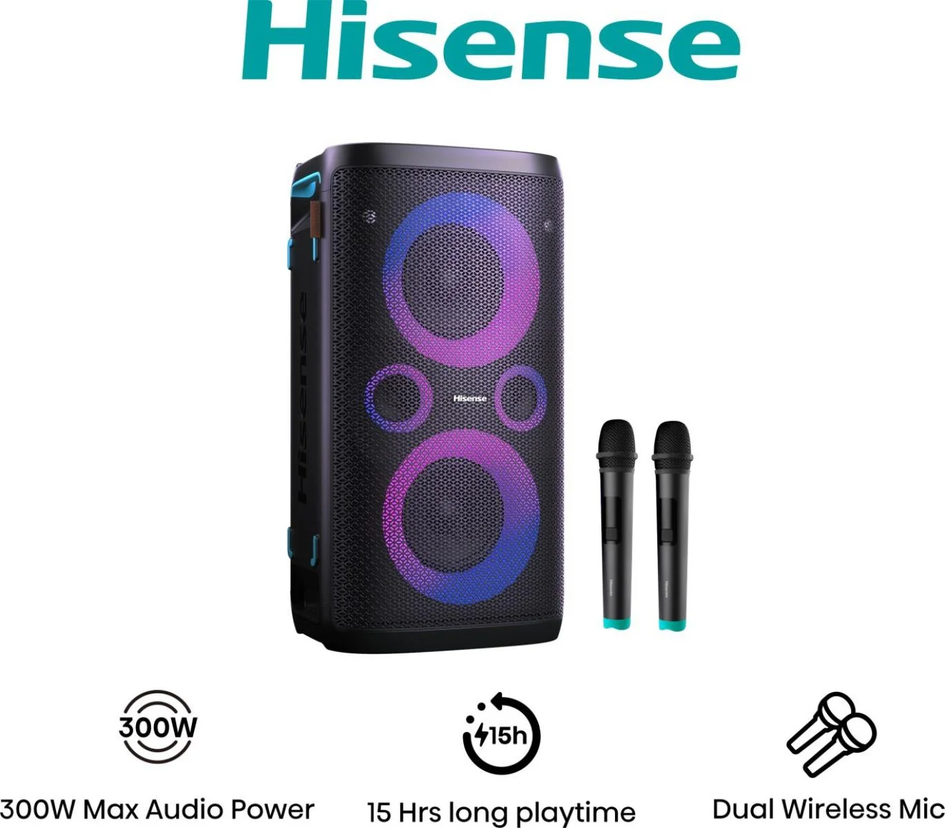 Hisense Partylautsprecher, 300 W, Bluetooth 5.0