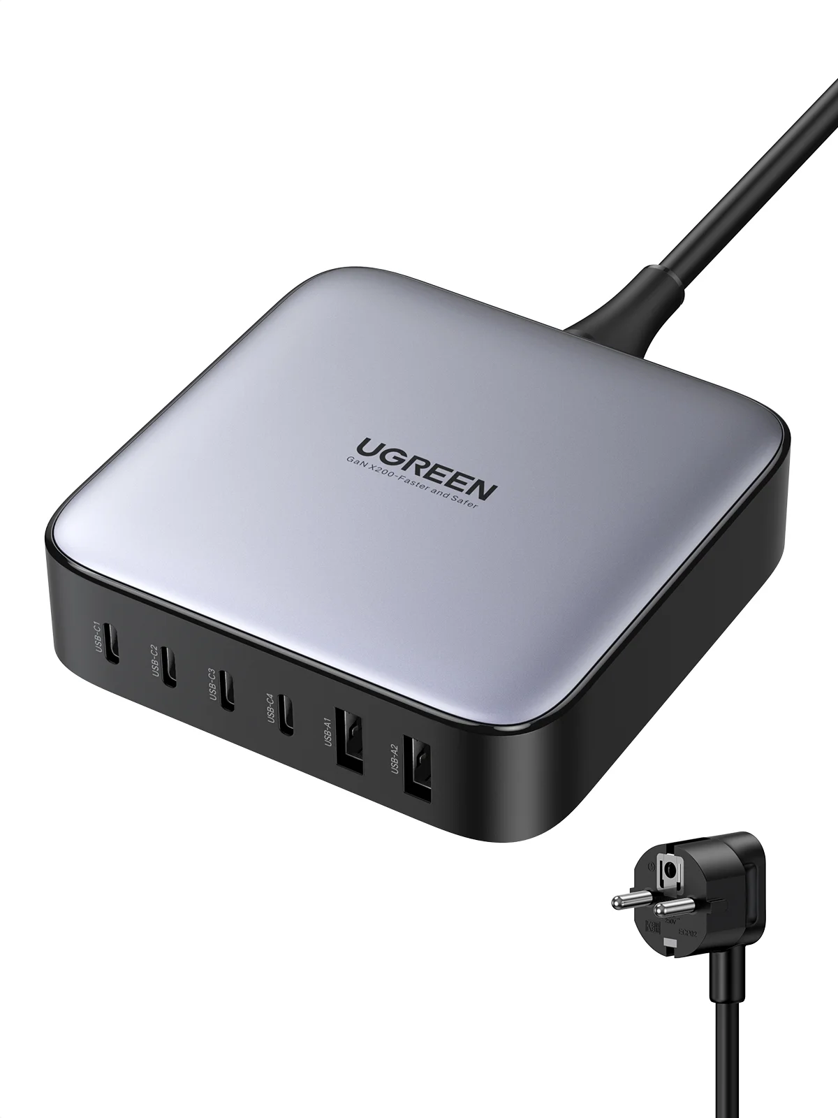 Ugreen Nexode Universal Schwarz, Grau AC Schnellladung Drinnen