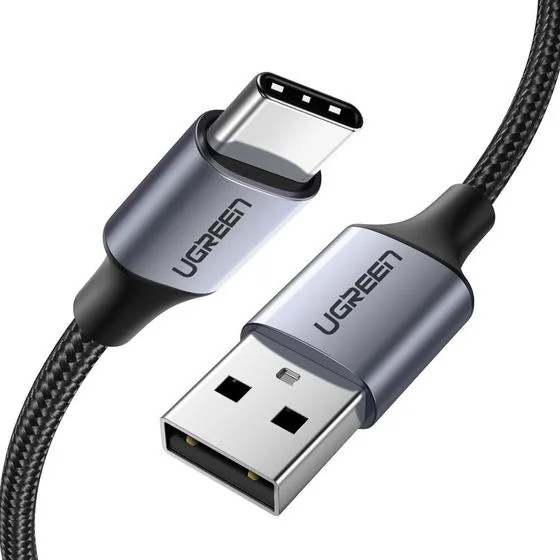 Ugreen 60126 USB Kabel 1 m USB C USB A 0,48 Gbit/s Schwarz, Grau
