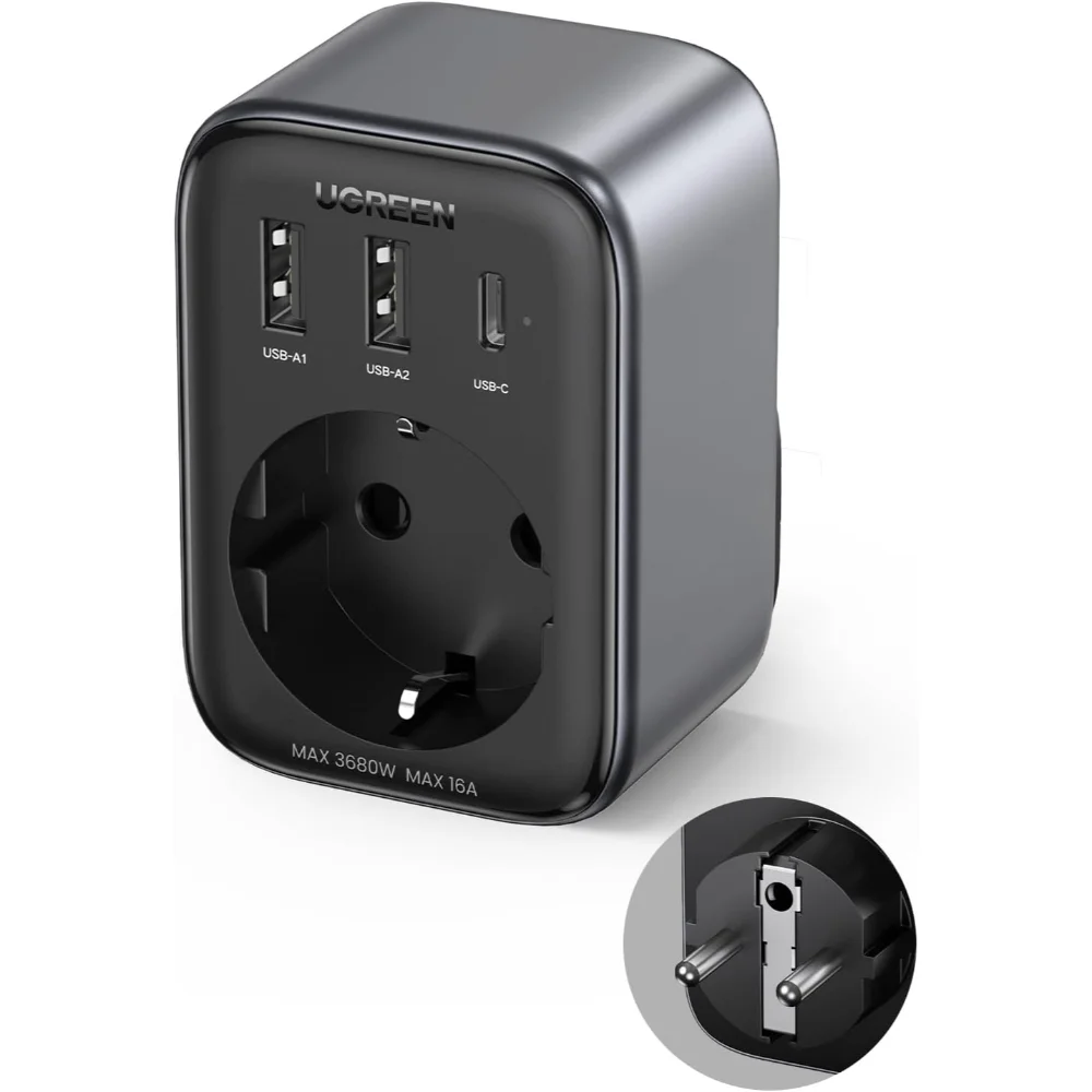 Ugreen 90613 Ladegerät für Mobilgeräte Universal Schwarz AC Drinnen