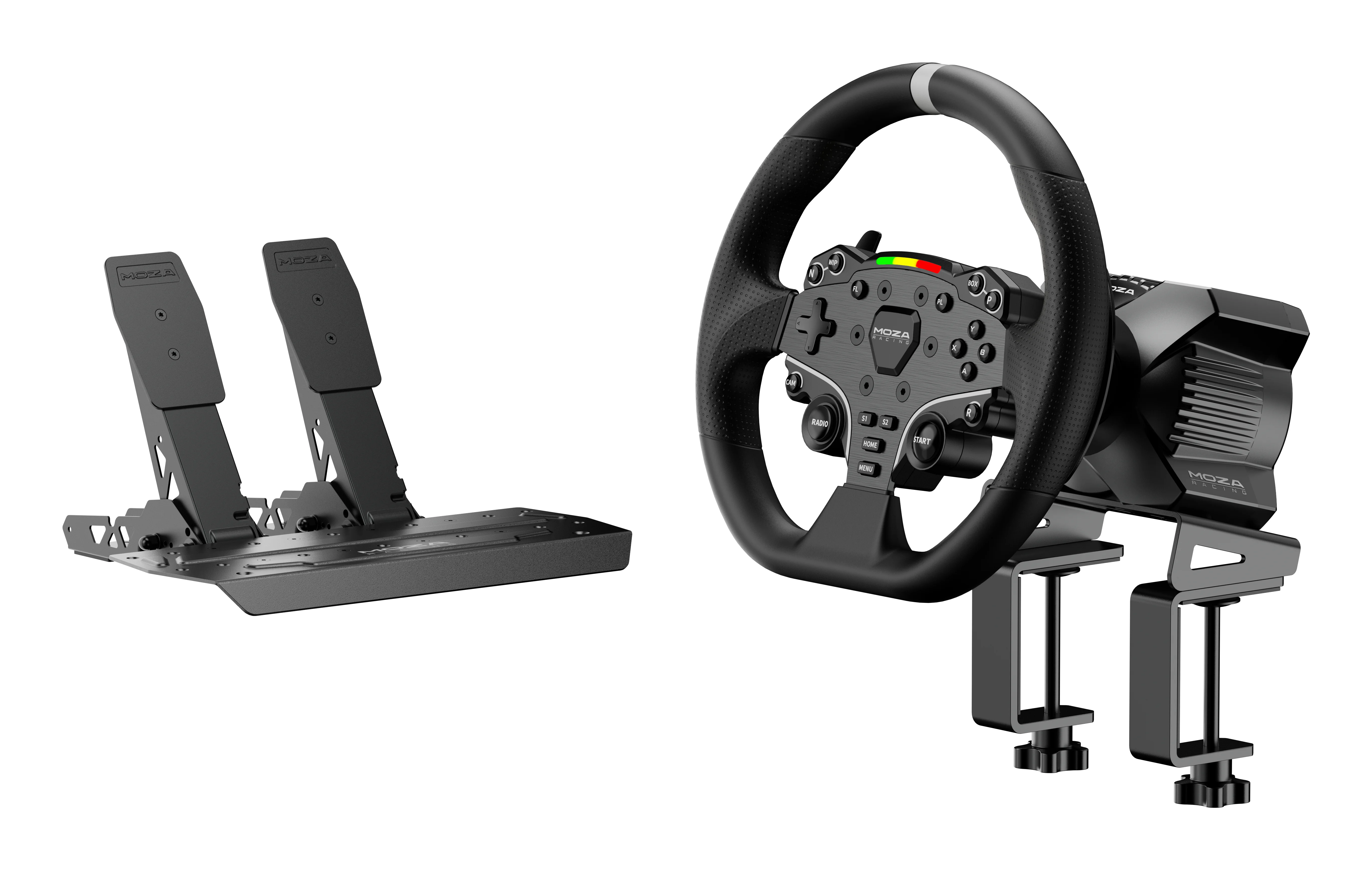 Moza Racing RS074 Gaming-Controller Schwarz Bluetooth/USB Lenkrad + Pedale Digital PC