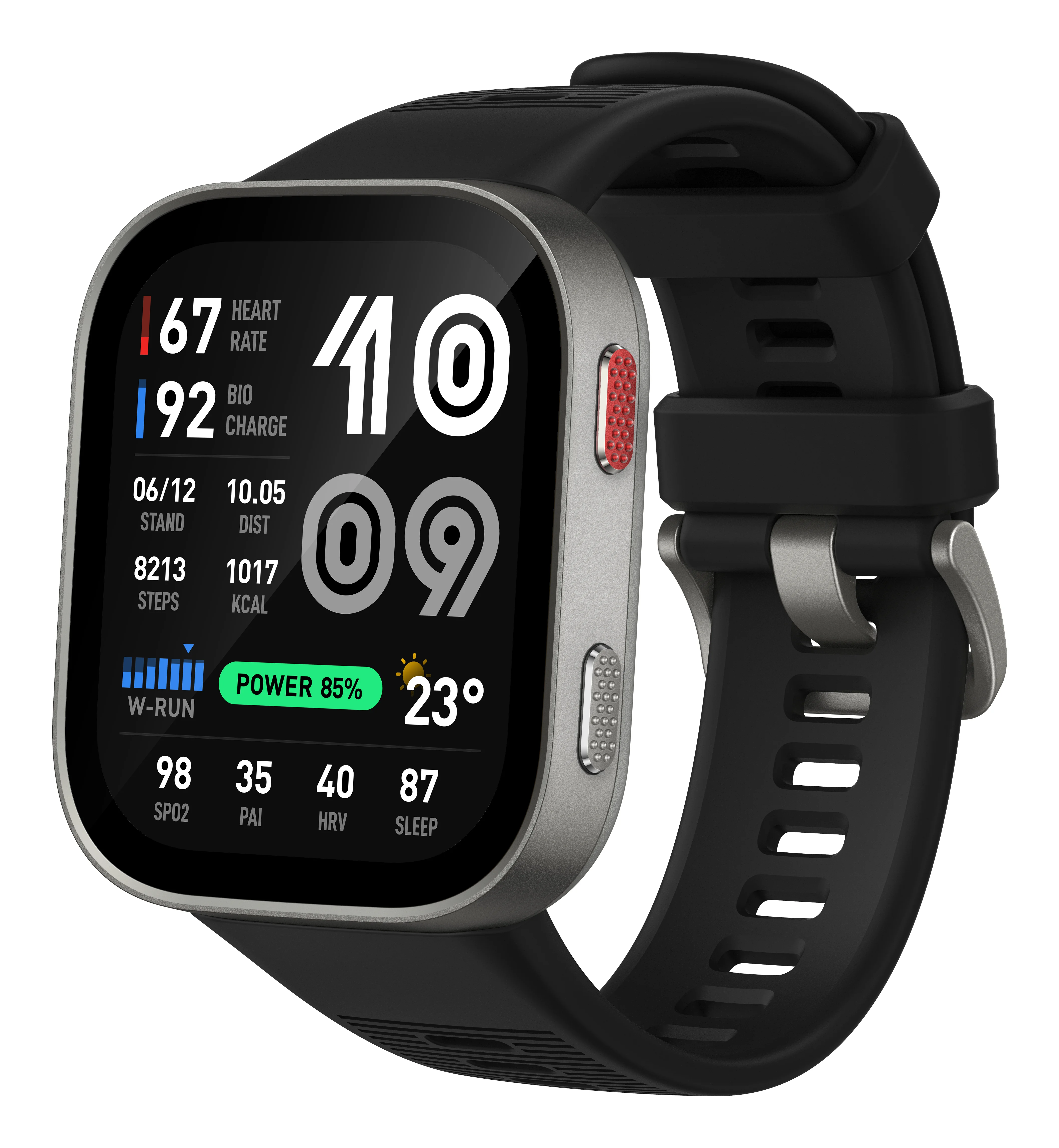 Amazfit Bip Max 5,26 cm (2.07") AMOLED Digital 432 x 514 Pixel Touchscreen Silber WLAN GPS