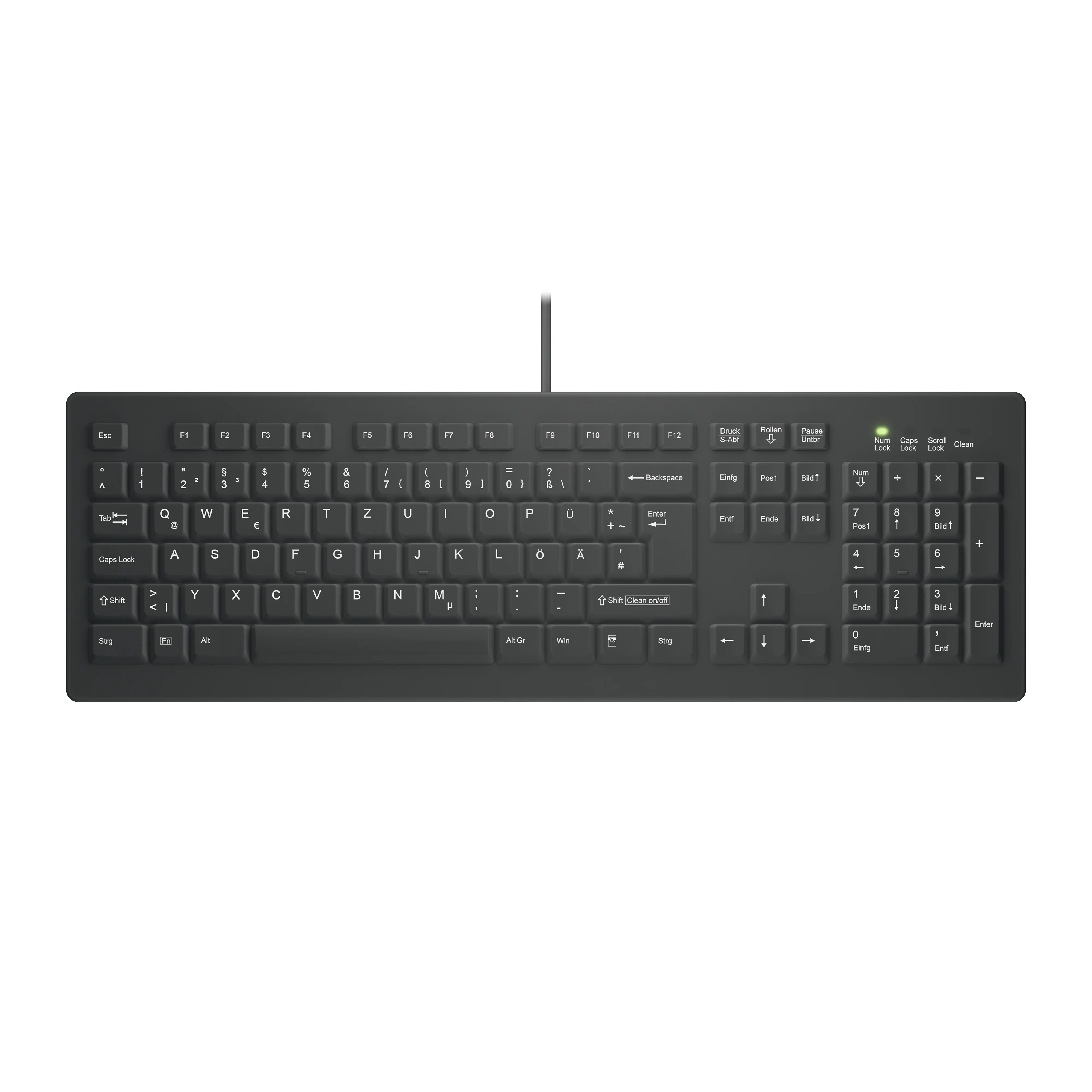 Contour Design Active Key Contour ClassicClean Medizinische Tastatur Abnehmbare Abdeckung Full-Size Kabelgebunden Schwarz DE C8100