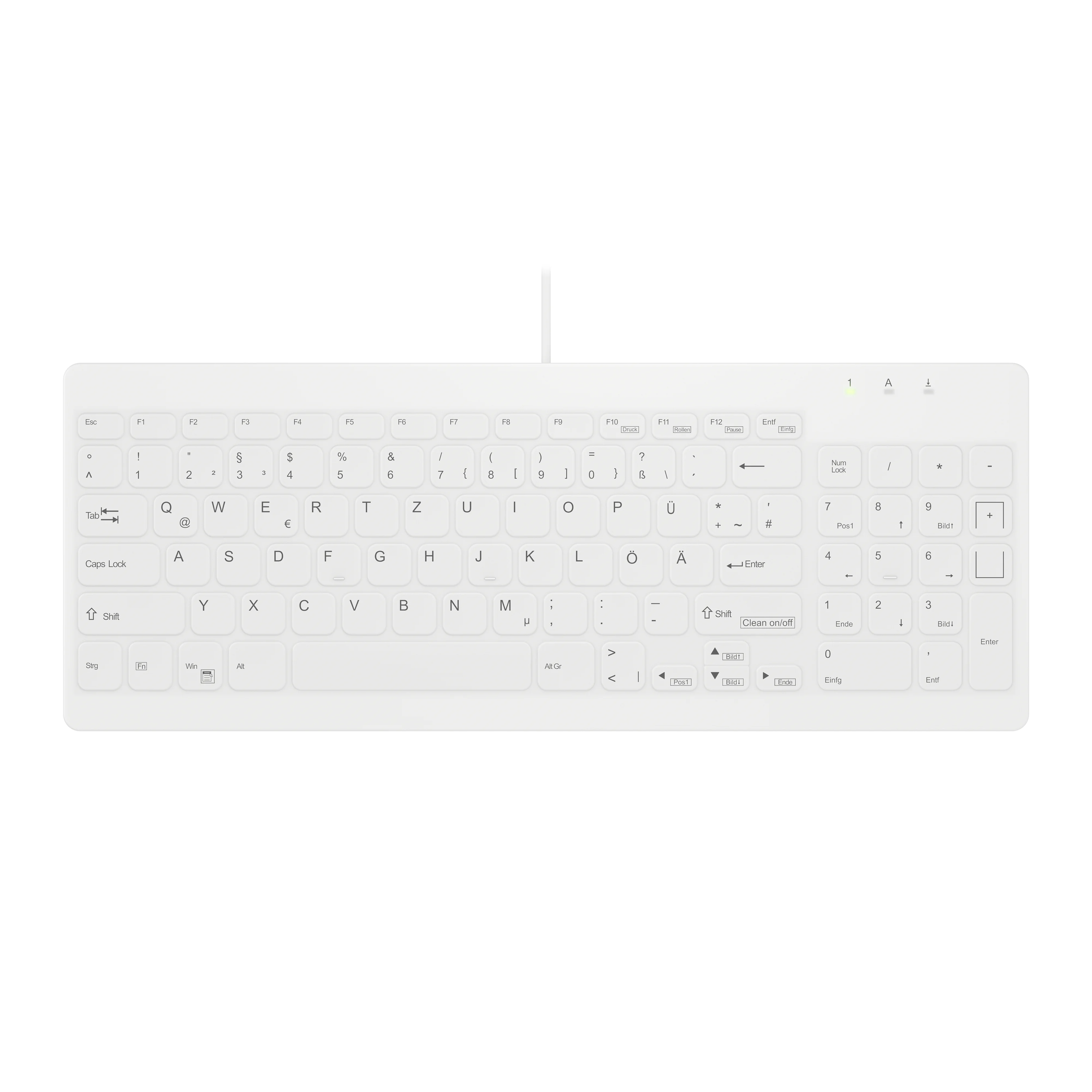 Contour Design Active Key Contour QuickClean Medizinische Tastatur Abnehmbare Abdeckung Kompakt Kabelgebunden Weiß DE C7012