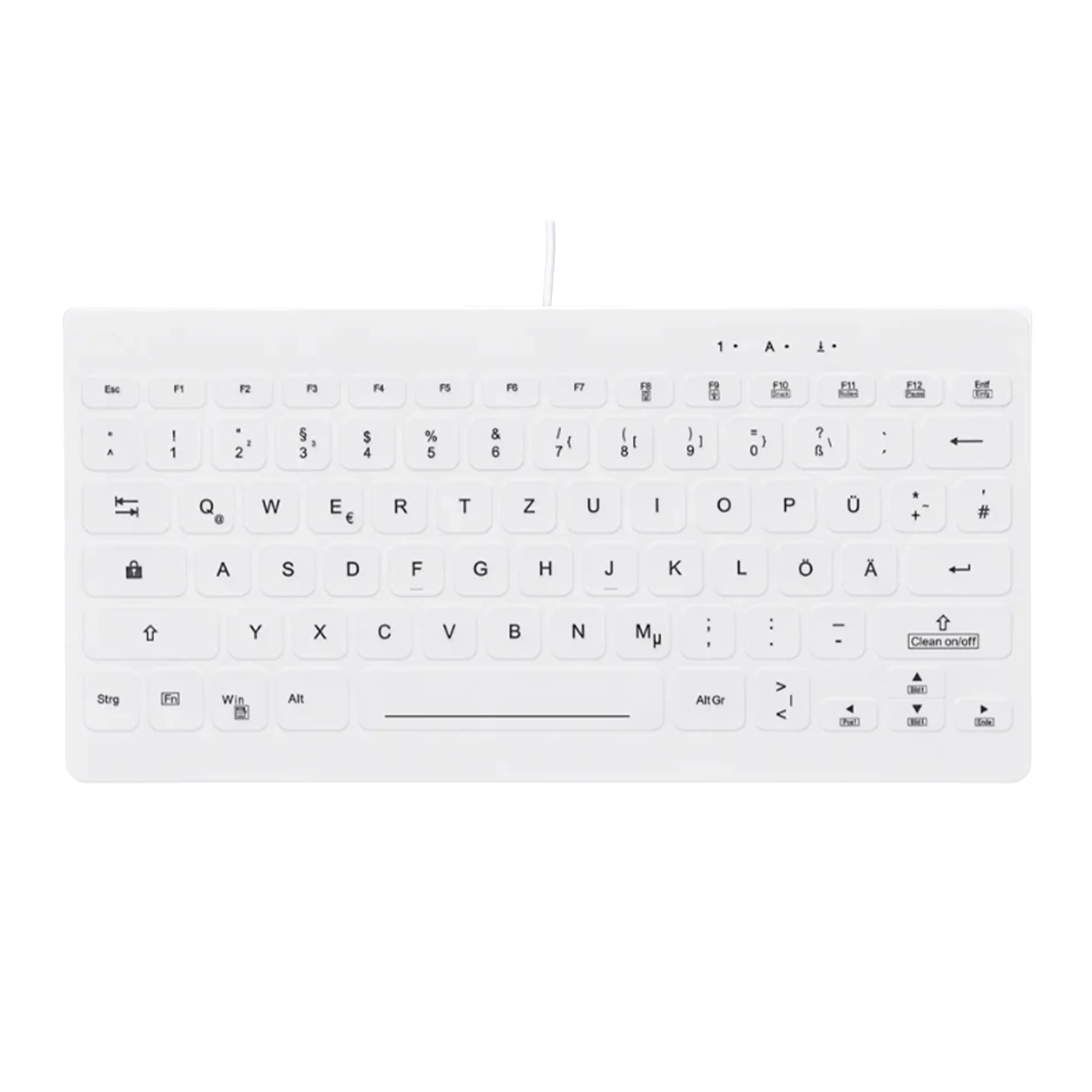 Contour Design Active Key Contour QuickClean Medizinische Tastatur Abnehmbare Abdeckung Mini Kabelgebunden Weiß DE C4112