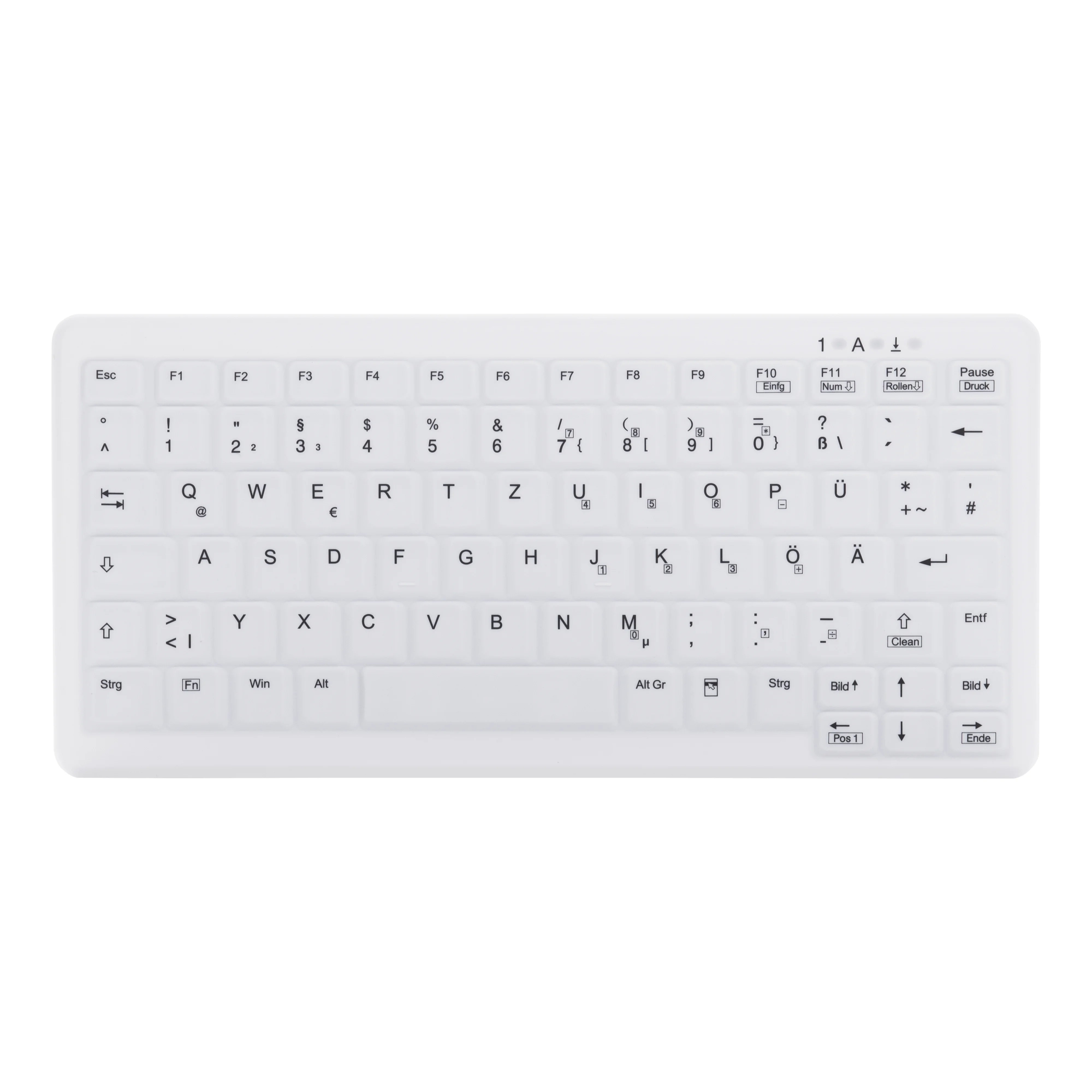 Contour Design Active Key Contour ClassicClean Medizinische Tastatur Abnehmbare Abdeckung Mini Kabellos Weiß DE C4110