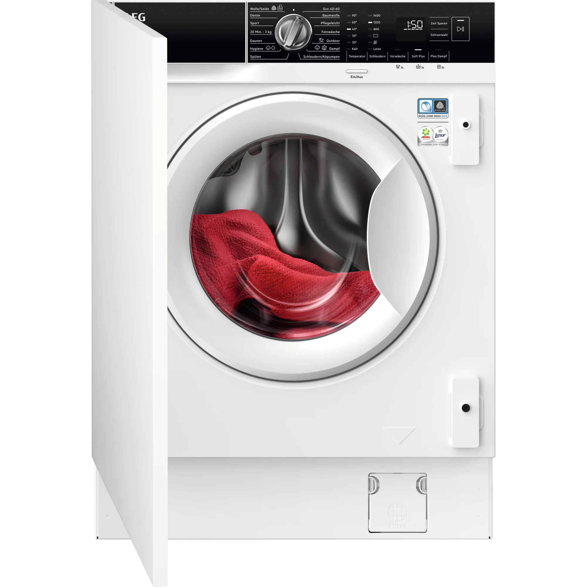 AEG Series 7000 LR7BI6480 Waschmaschine Frontlader 8 kg 1400 RPM Weiß