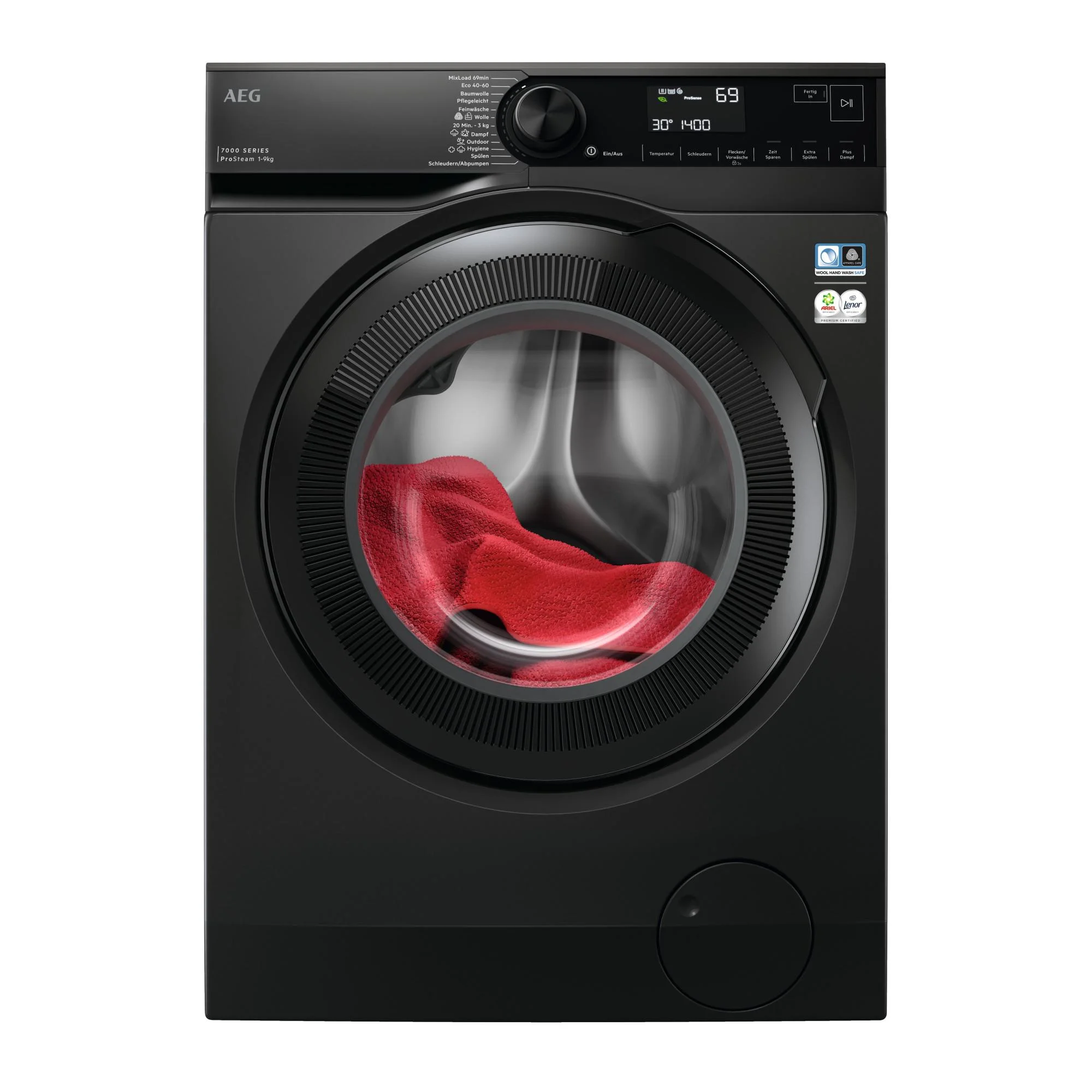 AEG Series 7000 LR7FS75490 Waschmaschine Frontlader 9 kg 1400 RPM Anthrazit