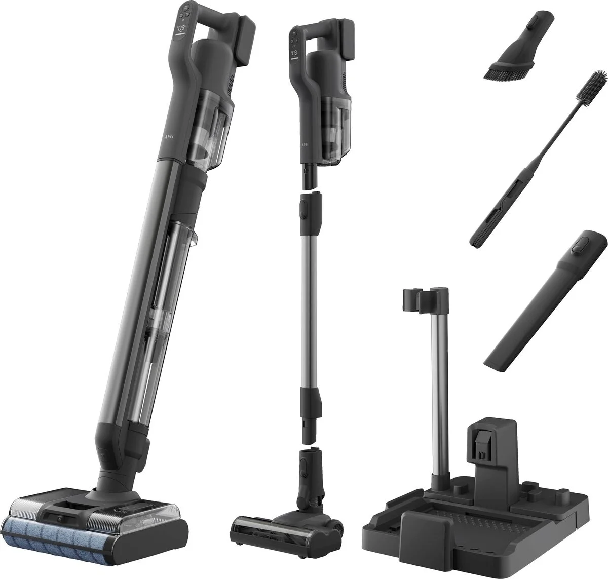 AEG AW82U2DG Akku Trocken&Nass Beutellos Grau, Edelstahl 4,3 Ah