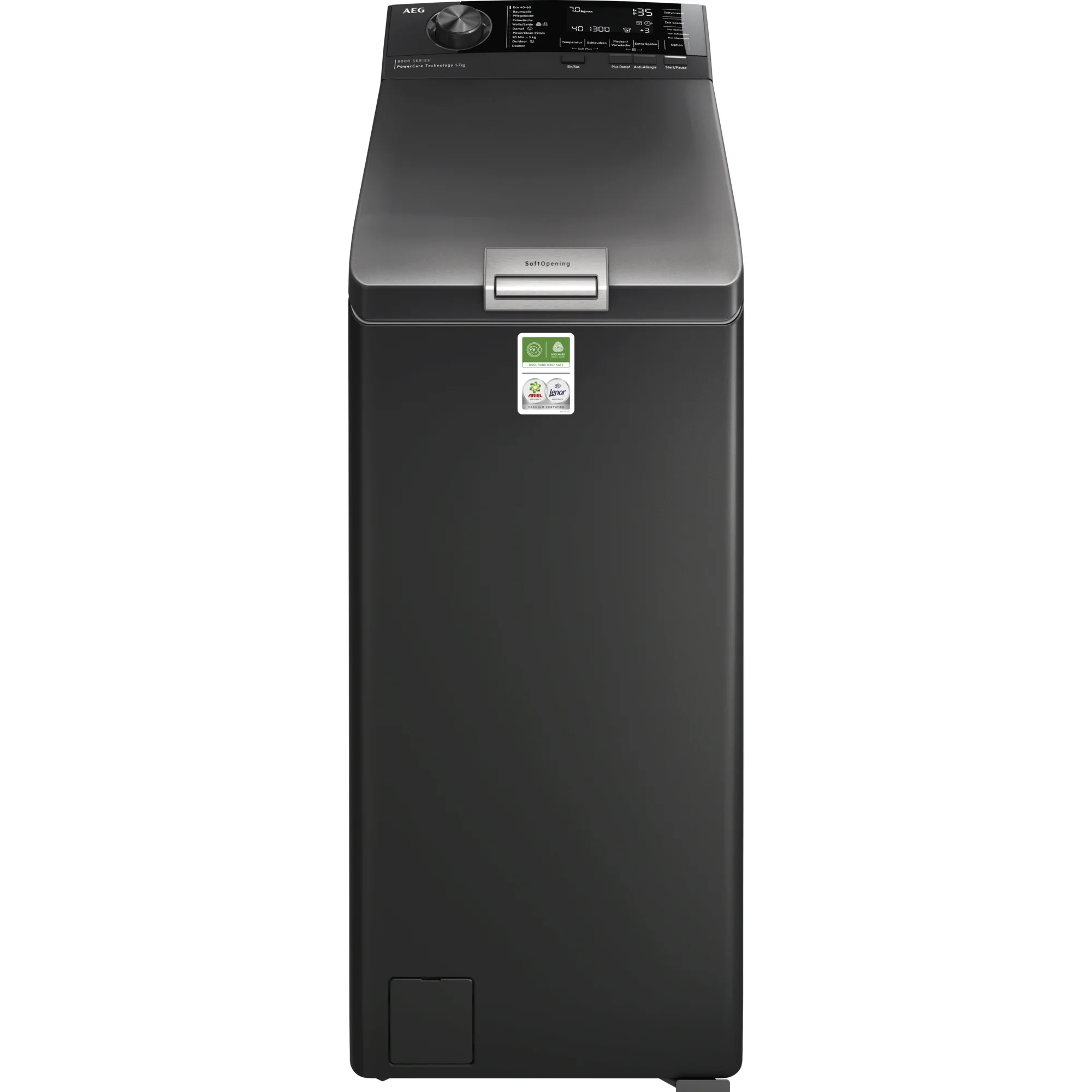 AEG LTR8S80370 Waschmaschine Toplader 7 kg 1300 RPM Schwarz