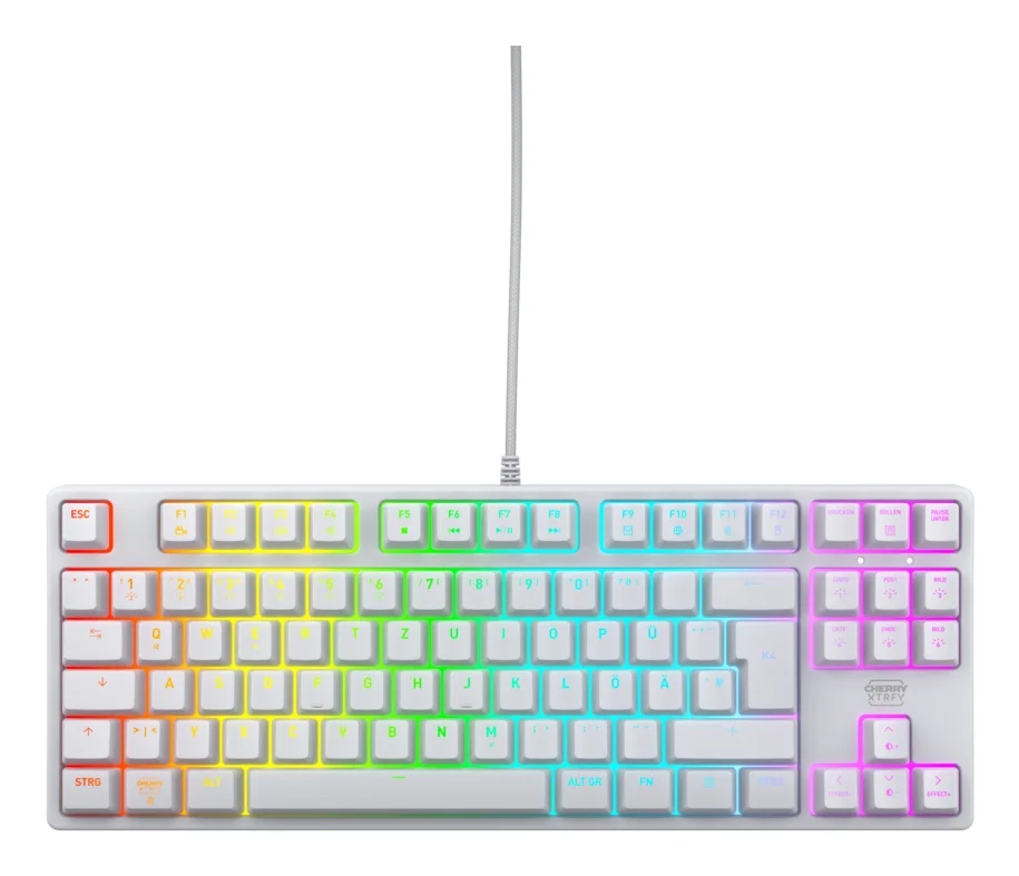 CHERRY K4V2 RGB Tenkeyless White edition, Mechanical gaming keyboard, German