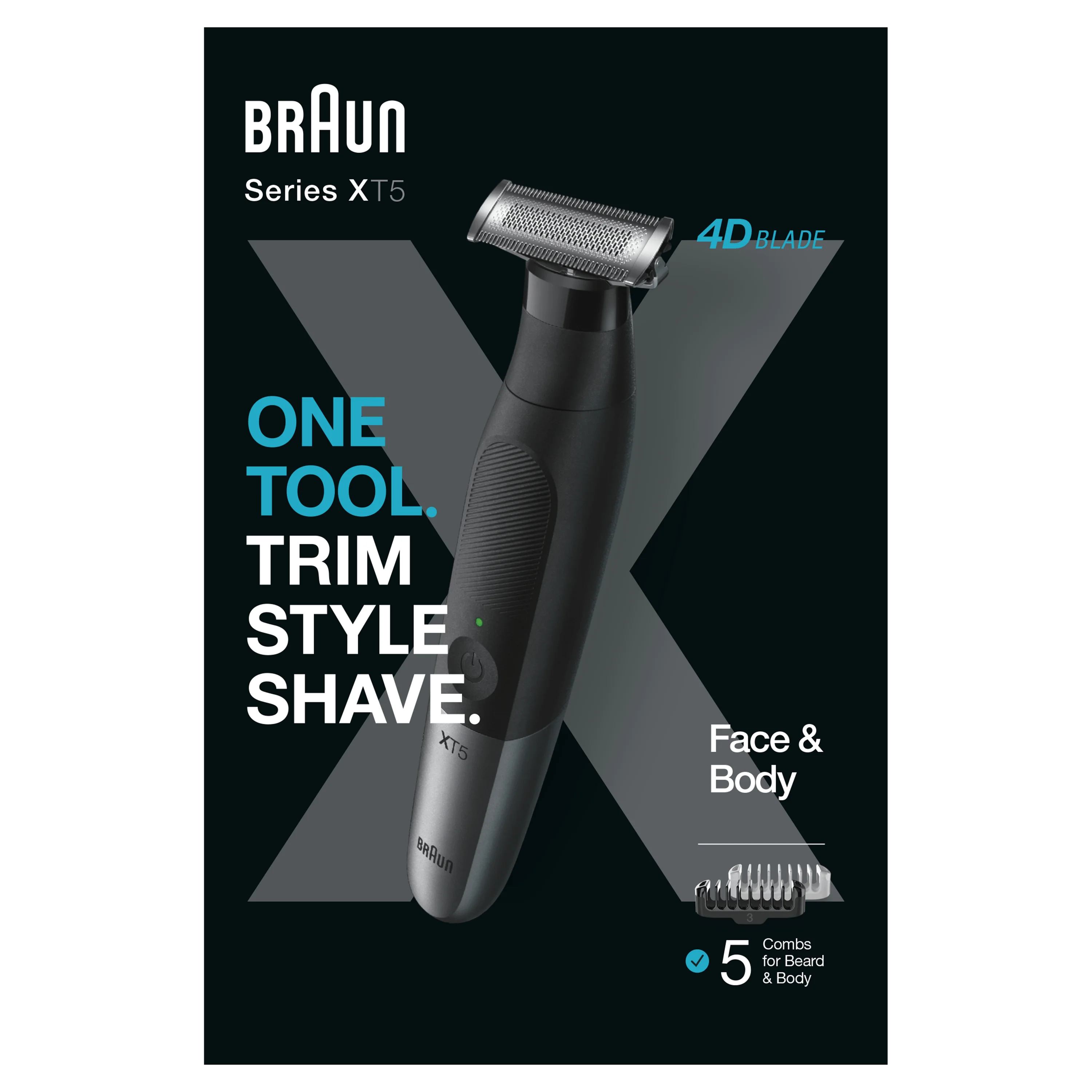 Braun XT5100 Akku 5 mm Nass & Trocken Schwarz, Grau