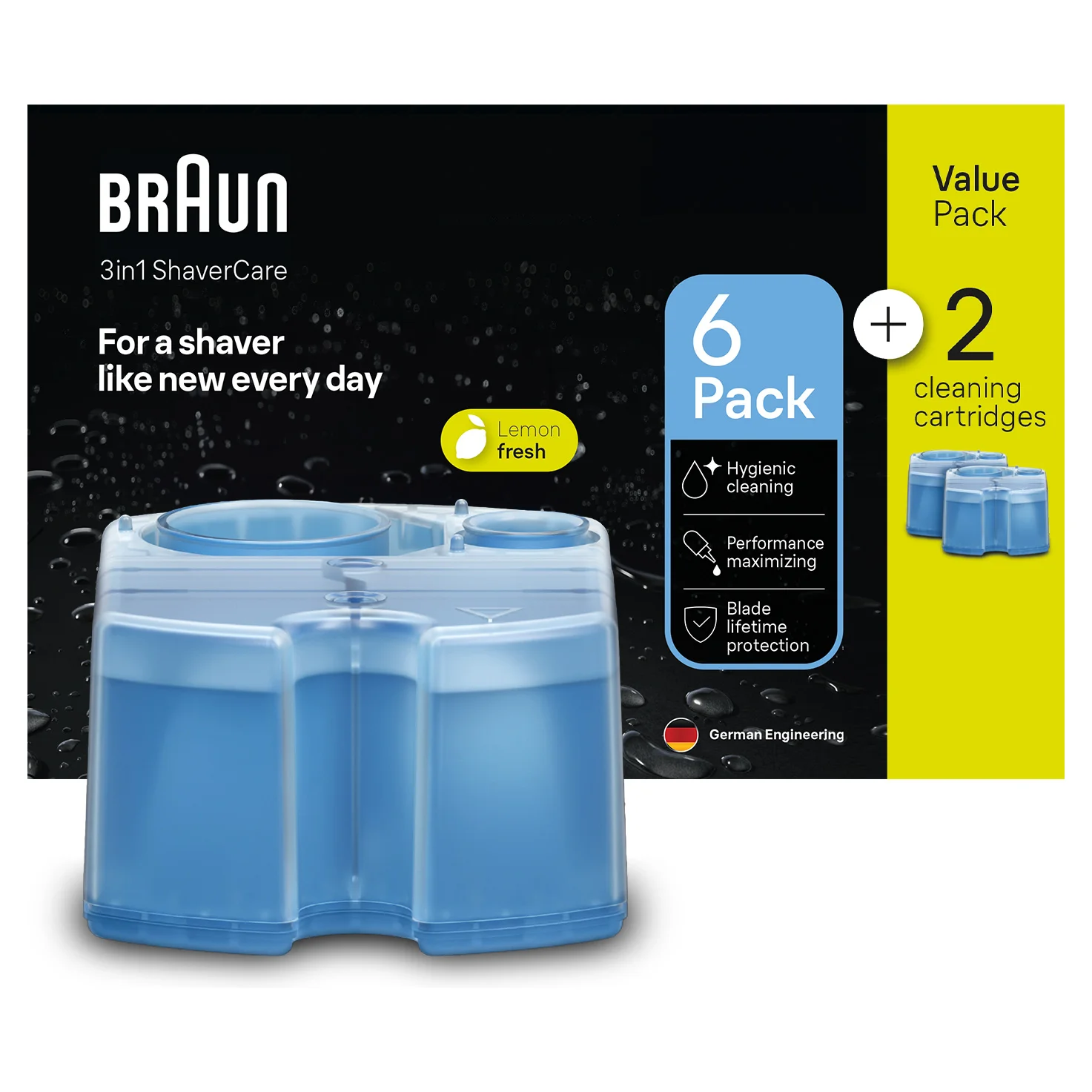 Braun 3-in-1 ShaverCare Reinigungskartuschen, 6+2 Pack