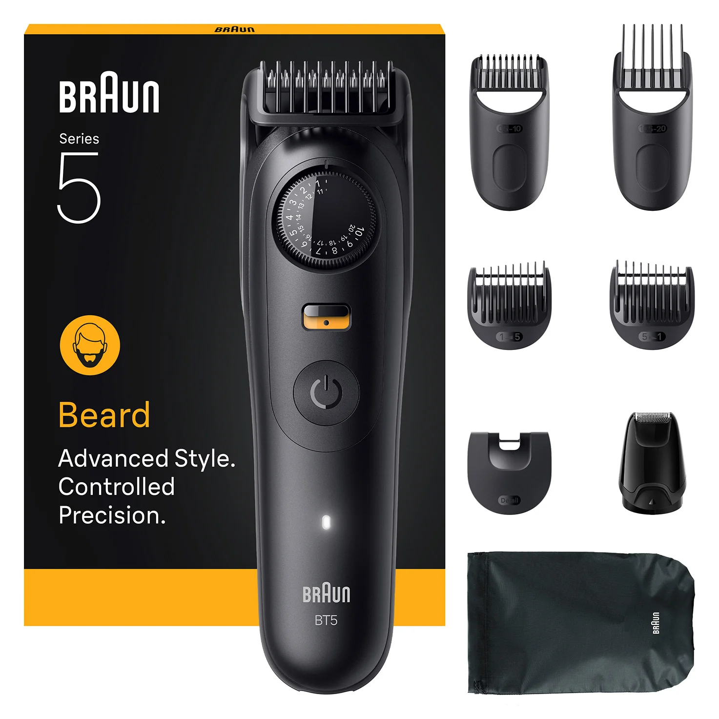 Braun BeardTrimmer 5 BT5560 Barttrimmer Akku 40 2 cm Nass & Trocken Schwarz
