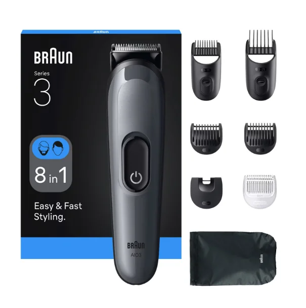 Braun AIO3540 Haartrimmer/-schneider Schwarz, Grau 14 Nickel-Metallhydrid (NiMH)
