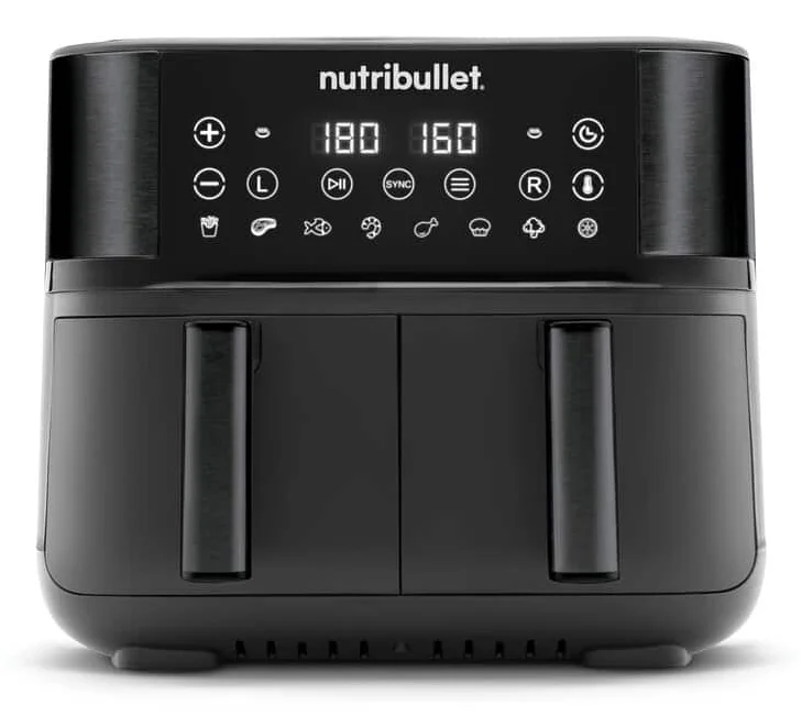 NutriBullet Air Fryer Double Bac Doppel 8 l Eigenständig 2850 W Heißluftfritteuse Schwarz