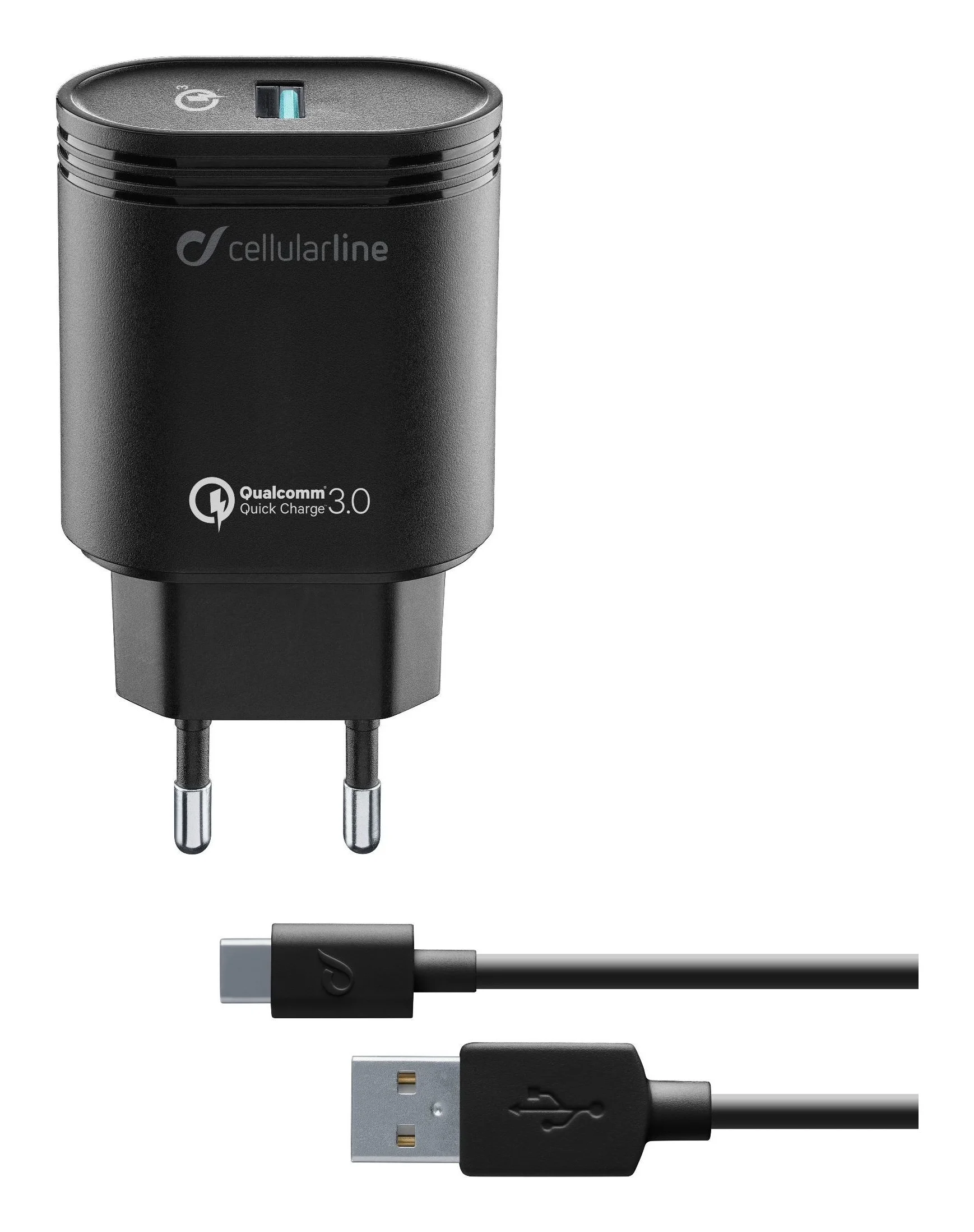Cellularline USB Charger Kit 18W - USB-C - Huawei, Xiaomi, Wiko, Asus and other smartphone