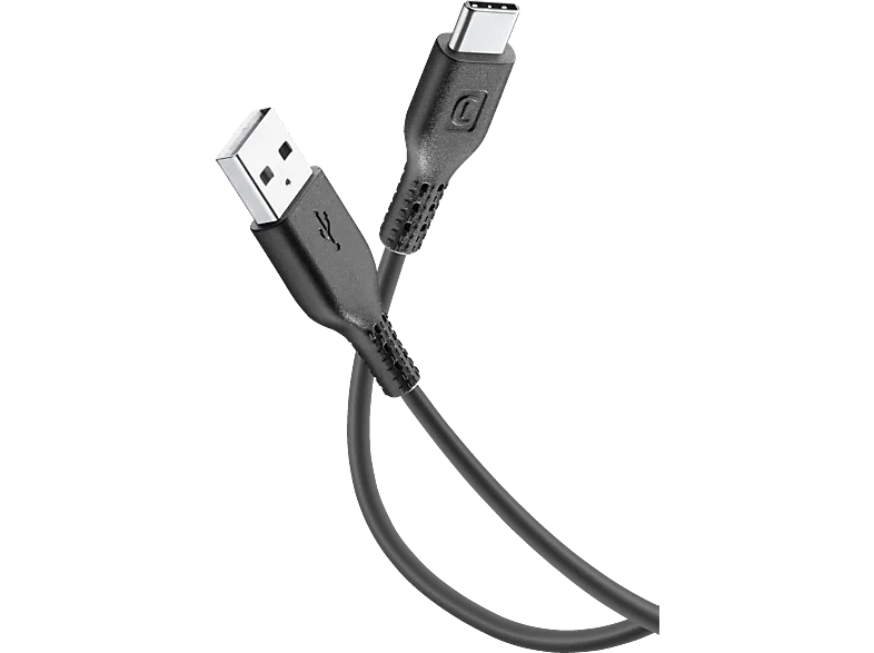 CELLULAR LINE Power Cable USB-A auf USB-C, Datenkabel/Ladekabel, 1,2 m, Schwarz