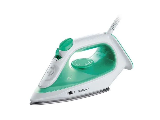 Braun TexStyle 1 SI 1040 GR Dampfbügeleisen Keramik-Bügelsohle 2000 W Grün, Weiß