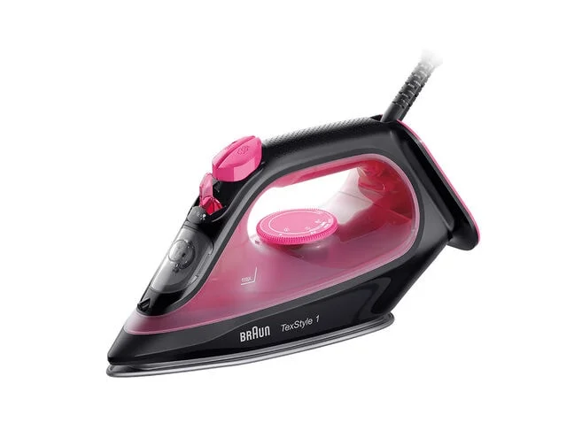 Braun TexStyle 1 Trocken- & Dampfbügeleisen Keramik-Bügelsohle 2000 W Schwarz, Violett