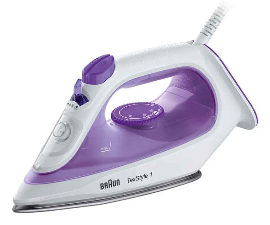 Braun TexStyle 1 SI 1080 Trocken- & Dampfbügeleisen Keramik-Bügelsohle 2000 W Schwarz, Violett