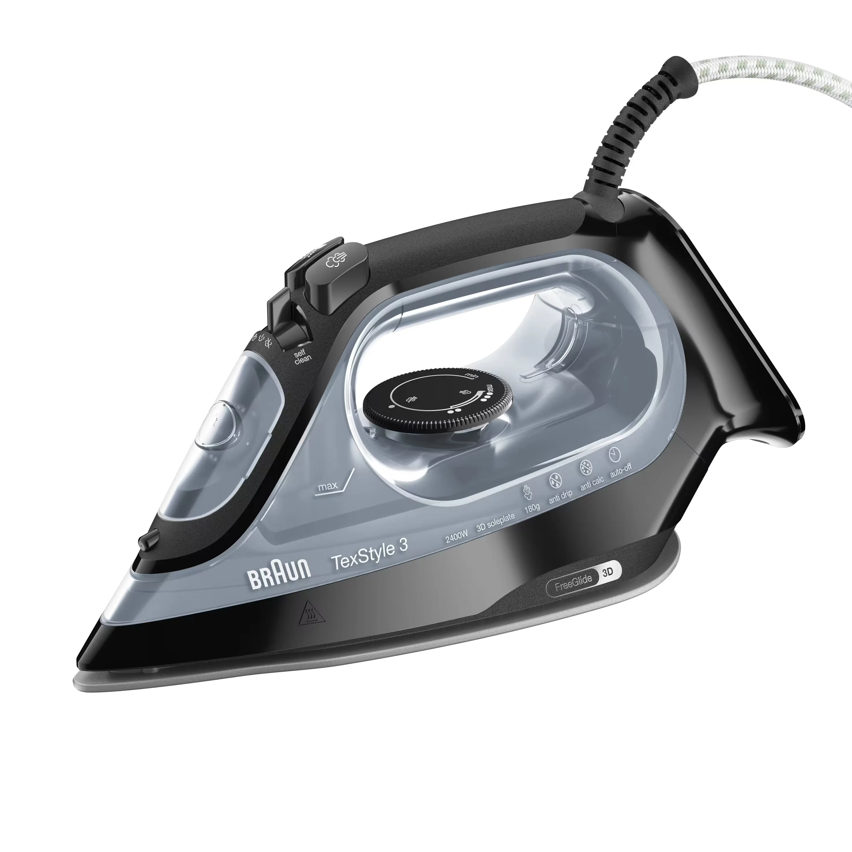 Braun TexStyle 3 SI3055BK Dampfbügeleisen Keramik-Bügelsohle 2400 W Schwarz