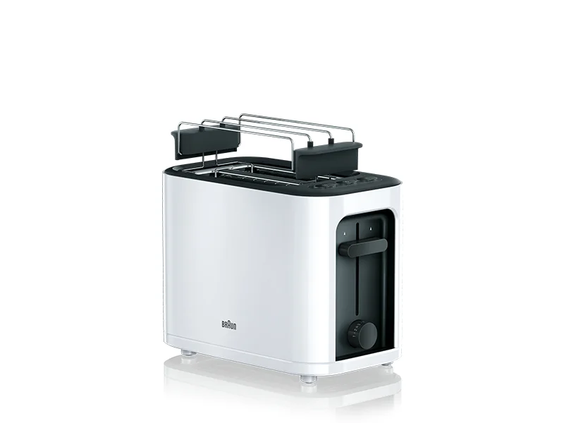 Braun HT3000WH Toaster 2 Scheibe(n) 1000 W Schwarz, Weiß