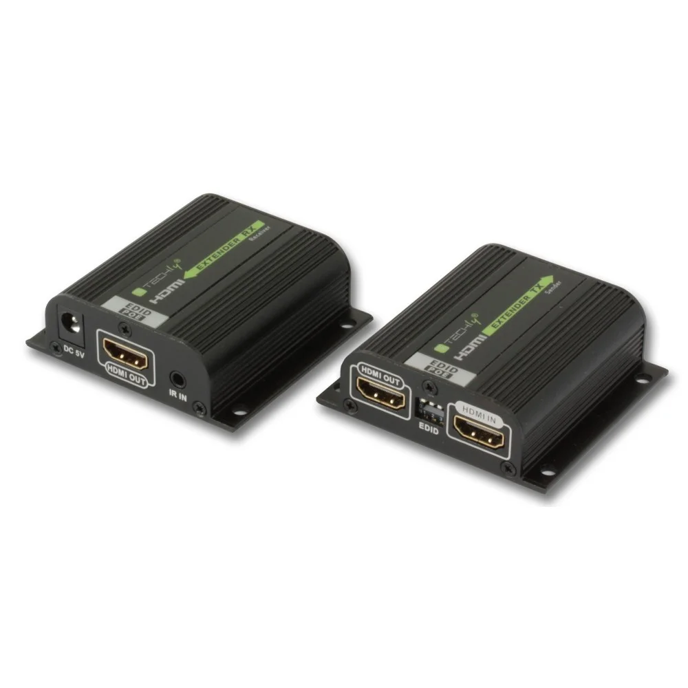 Techly IDATA EXT-E70POED Audio-/Video-Leistungsverstärker AV-Sender & -Empfänger Schwarz