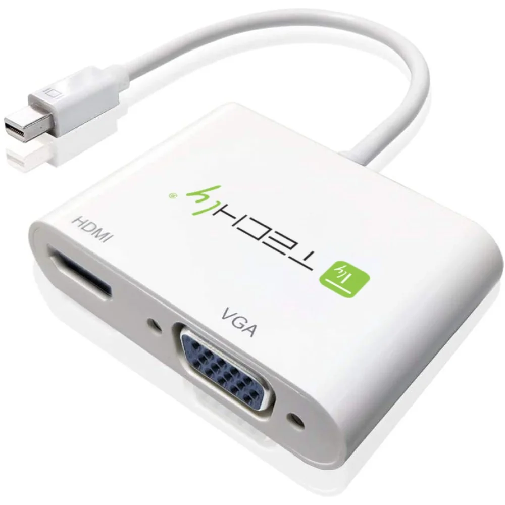 Techly IADAP MDP-VGAH12 Videokabel-Adapter 0,15 m Mini DisplayPort HDMI + VGA (D-Sub) Weiß