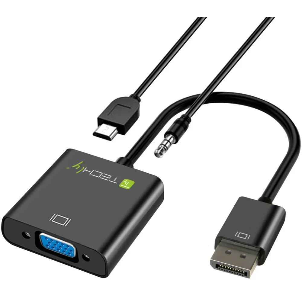 Techly HDMI - VGA+3.5mm+Micro USB B M/F 0,15 m Schwarz