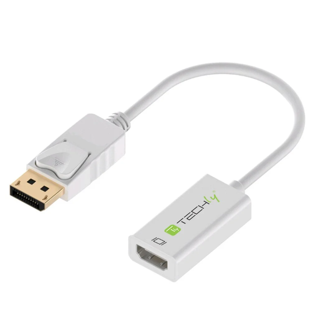 Techly 0.15m DisplayPort 1.2 - HDMI M/F 0,15 m Weiß