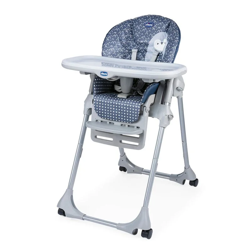 Chicco Polly Easy Traditioneller Hochstuhl Gepolsterter Sitz Schwarz, Grau, Weiß
