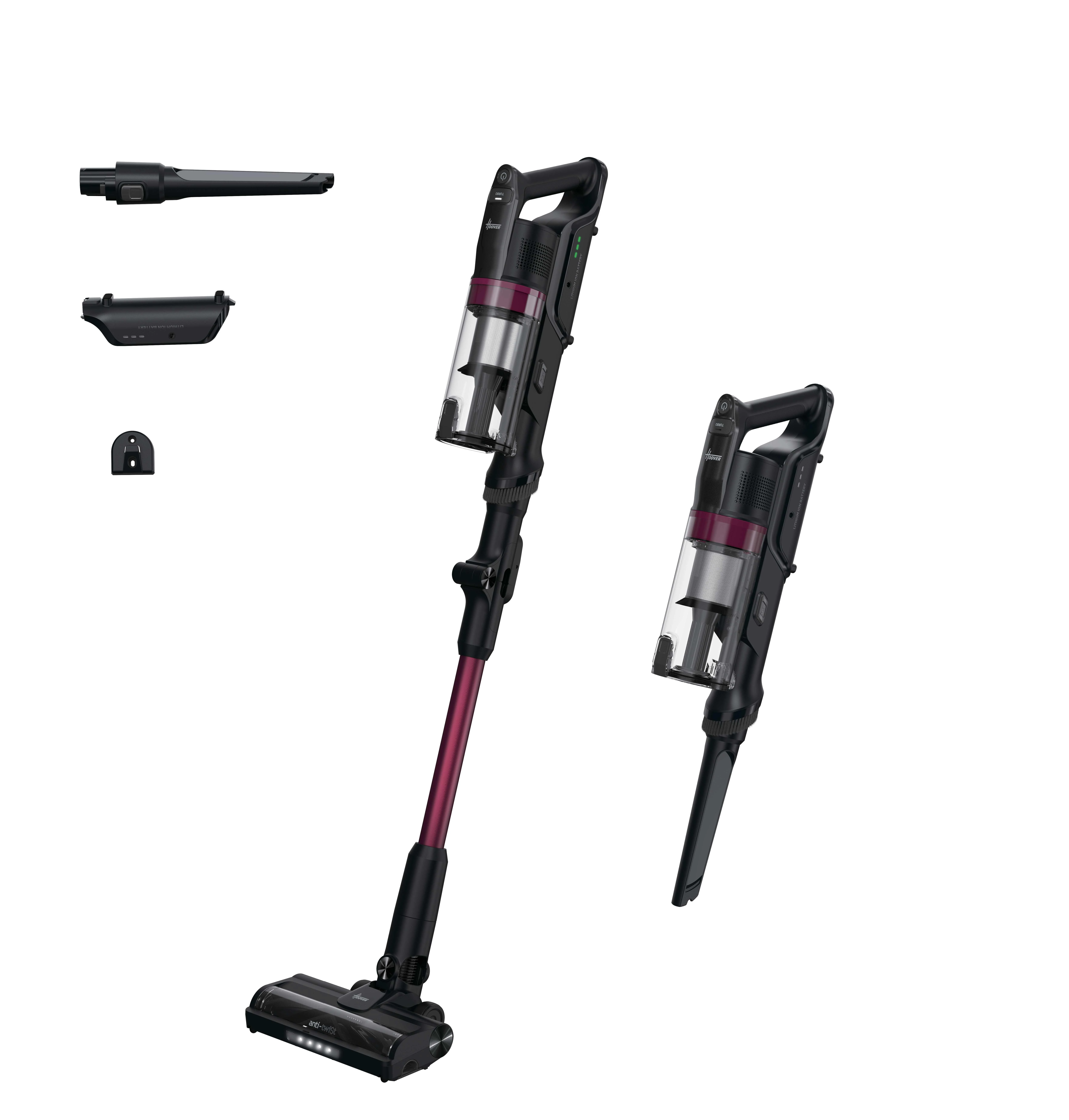 Hoover HF1P10HX 011 Stabstaubsauger Akku Trocken Schaum Beutellos 0,7 l 165 W Magenta, Schwarz 2,2 Ah