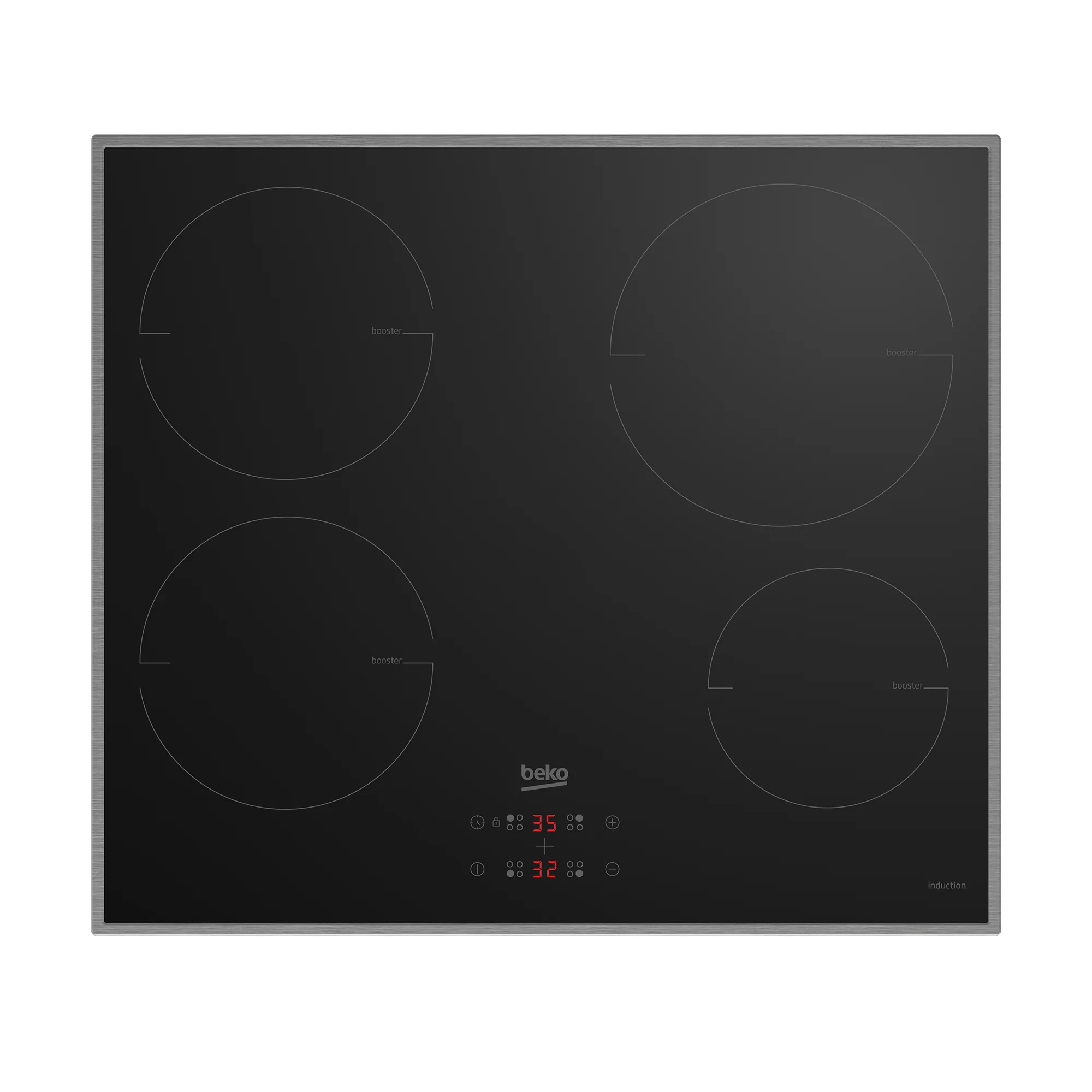 Beko HII64400MTX Schwarz Integriert 60 cm Zonen-Induktionskochfeld 4 Zone(n) Integrierte Haube
