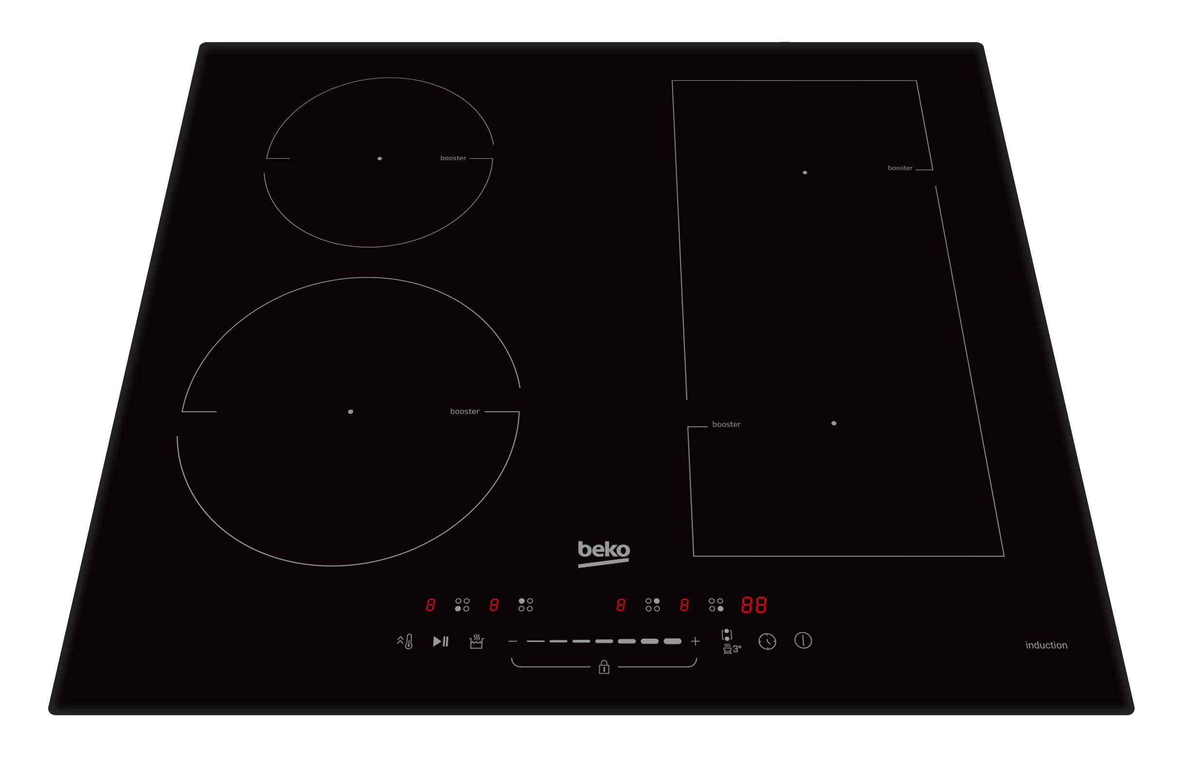 Beko HII64500FTO Schwarz Integriert 60 cm Zonen-Induktionskochfeld 4 Zone(n)