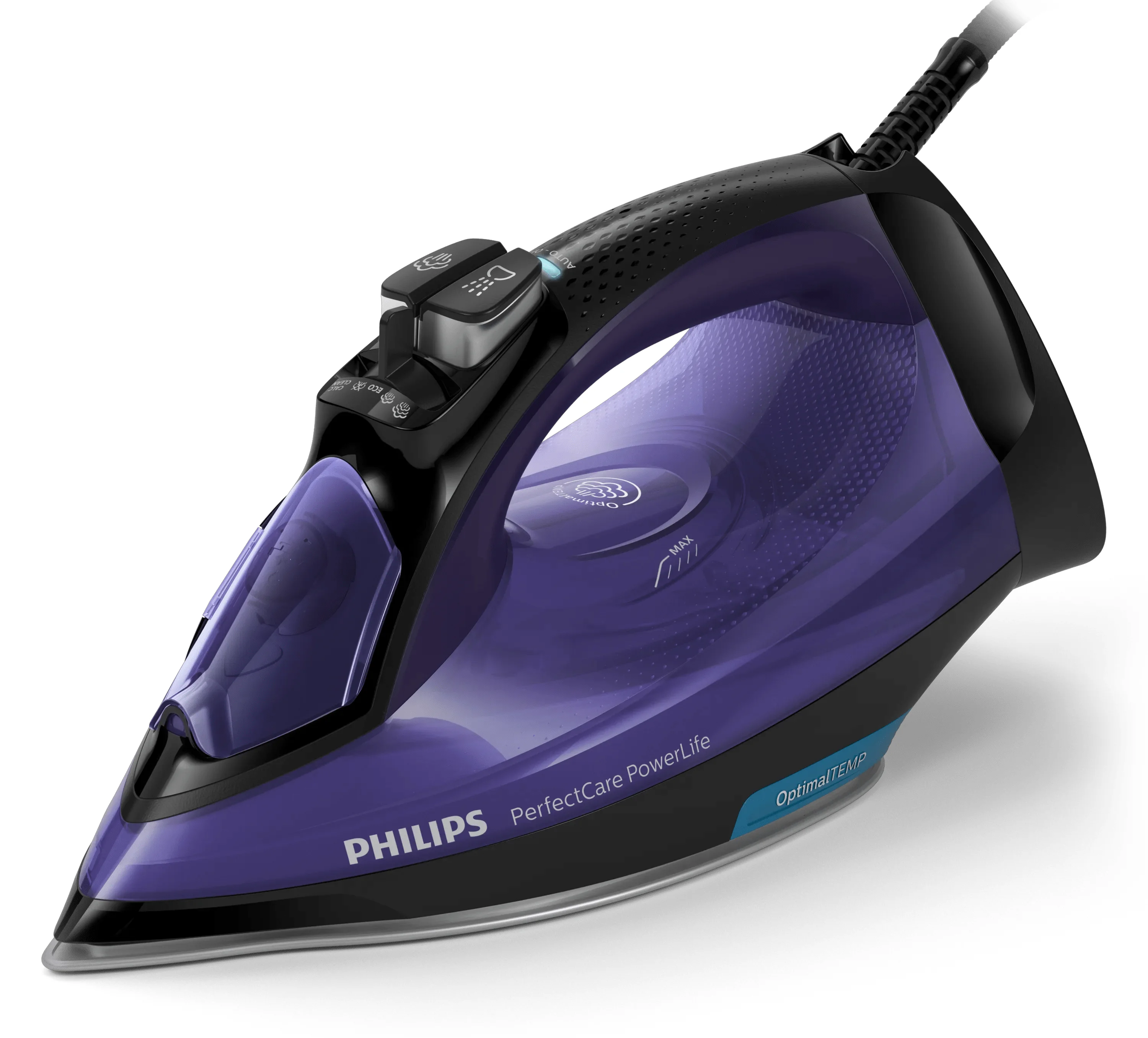 Philips PerfectCare GC3925/30 Bügeleisen Dampfbügeleisen SteamGlide Plus-Sohle 2500 W Schwarz, Violett