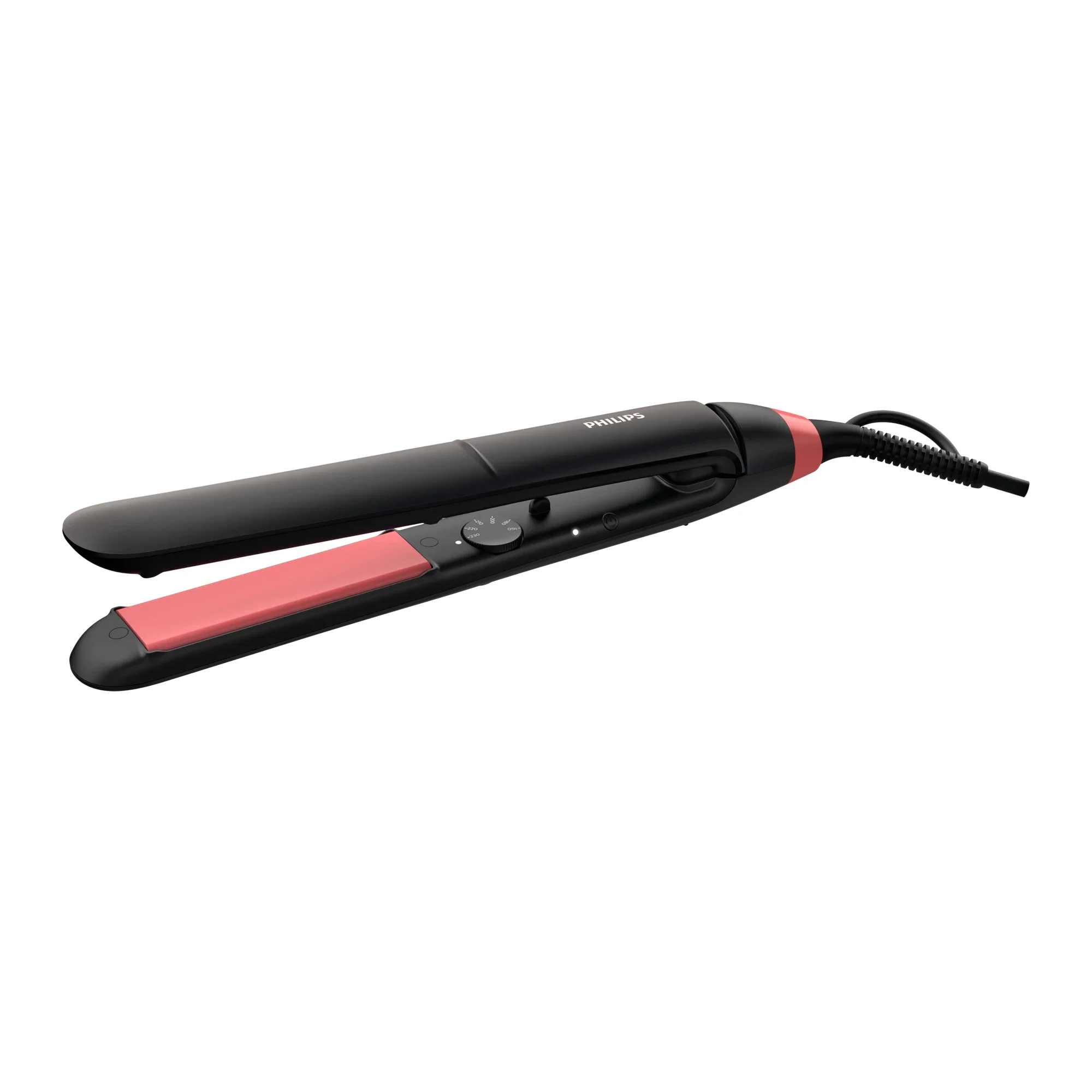 Philips Essential BHS376/00 Haarstyling-Gerät Glättbürste Warm Schwarz, Pink 1,8 m
