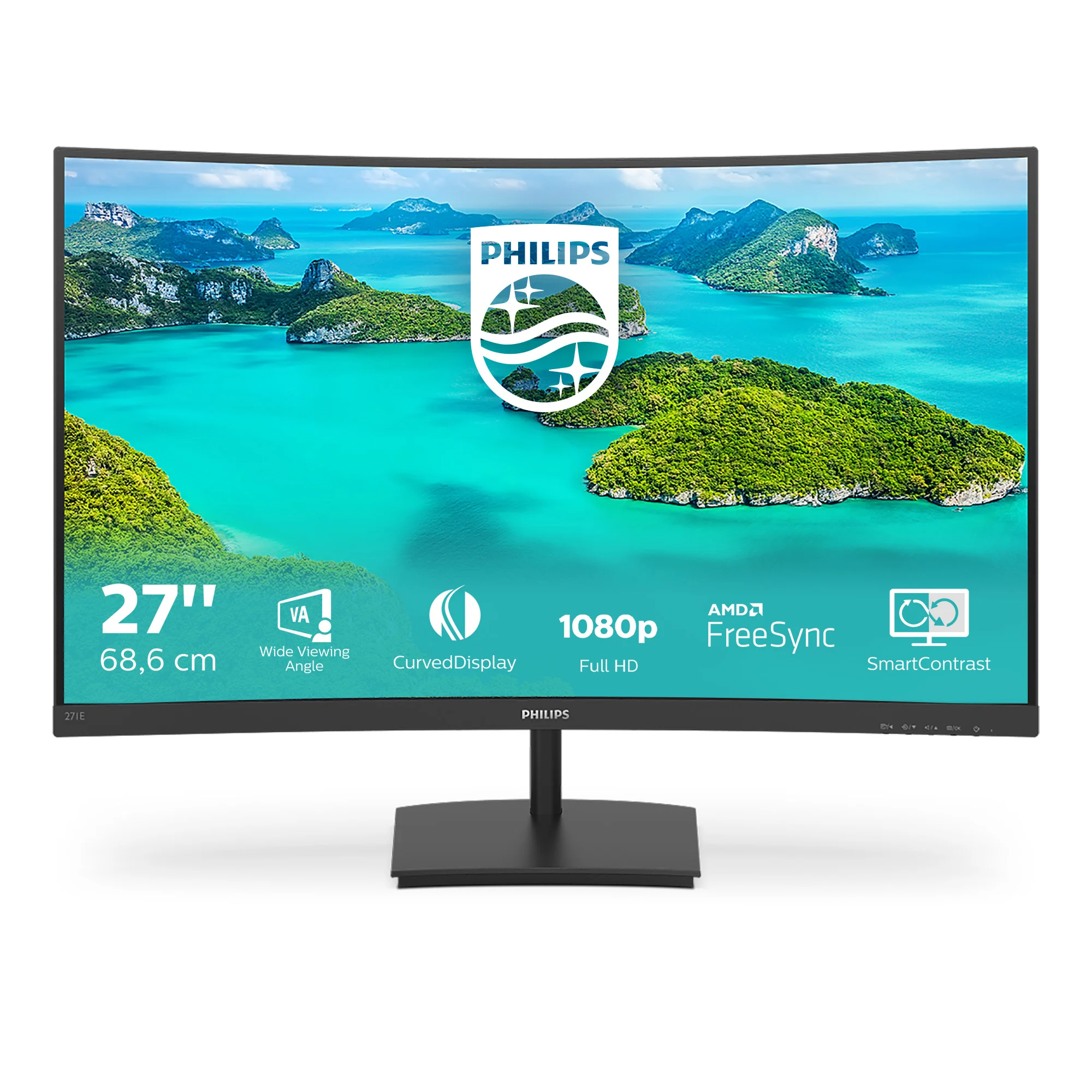 Philips E Line 271E1SCA/00 Computerbildschirm 68,6 cm (27") 1920 x 1080 Pixel Full HD LCD Schwarz